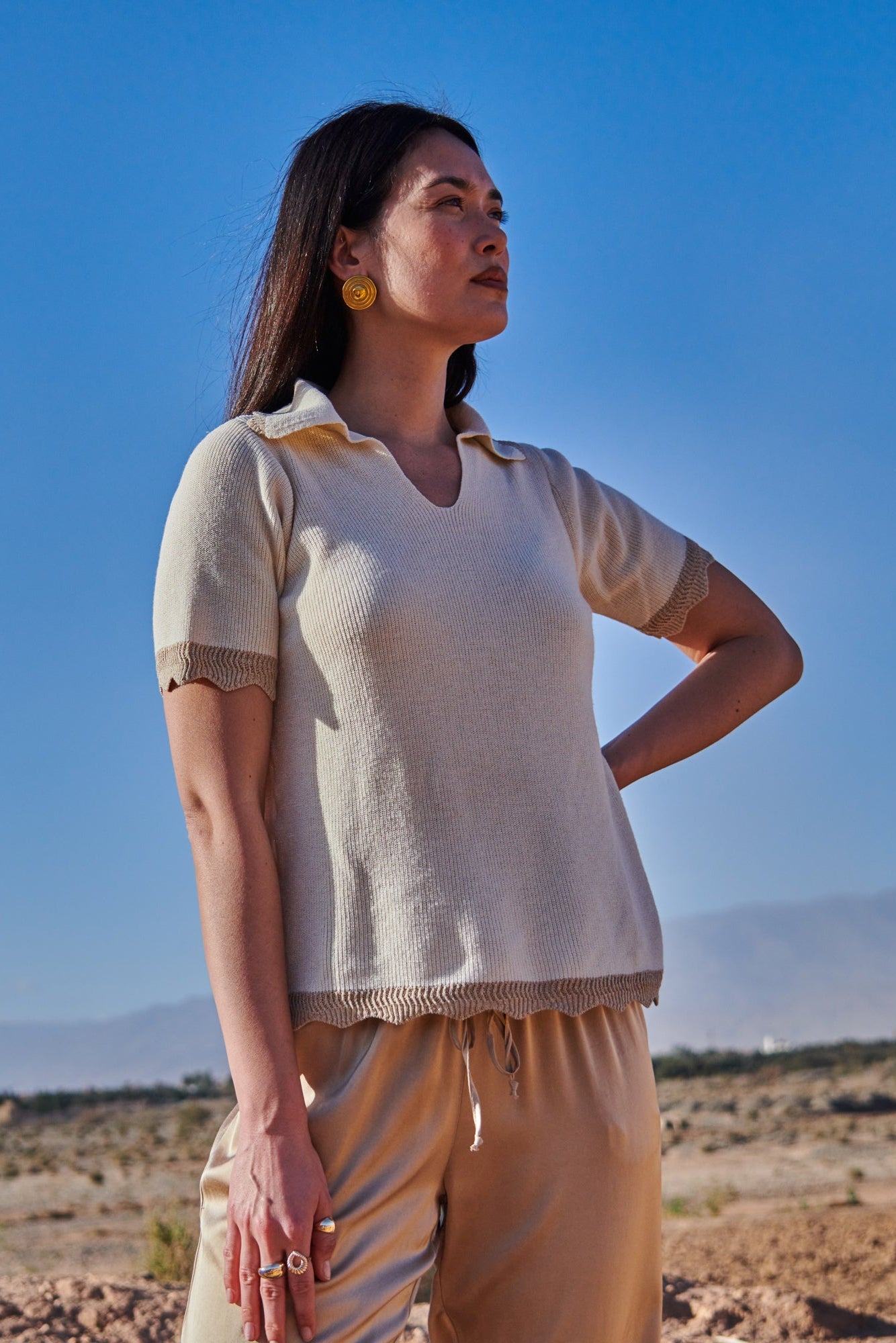 PULL COL POLO CRAIG NATUREL SABLE