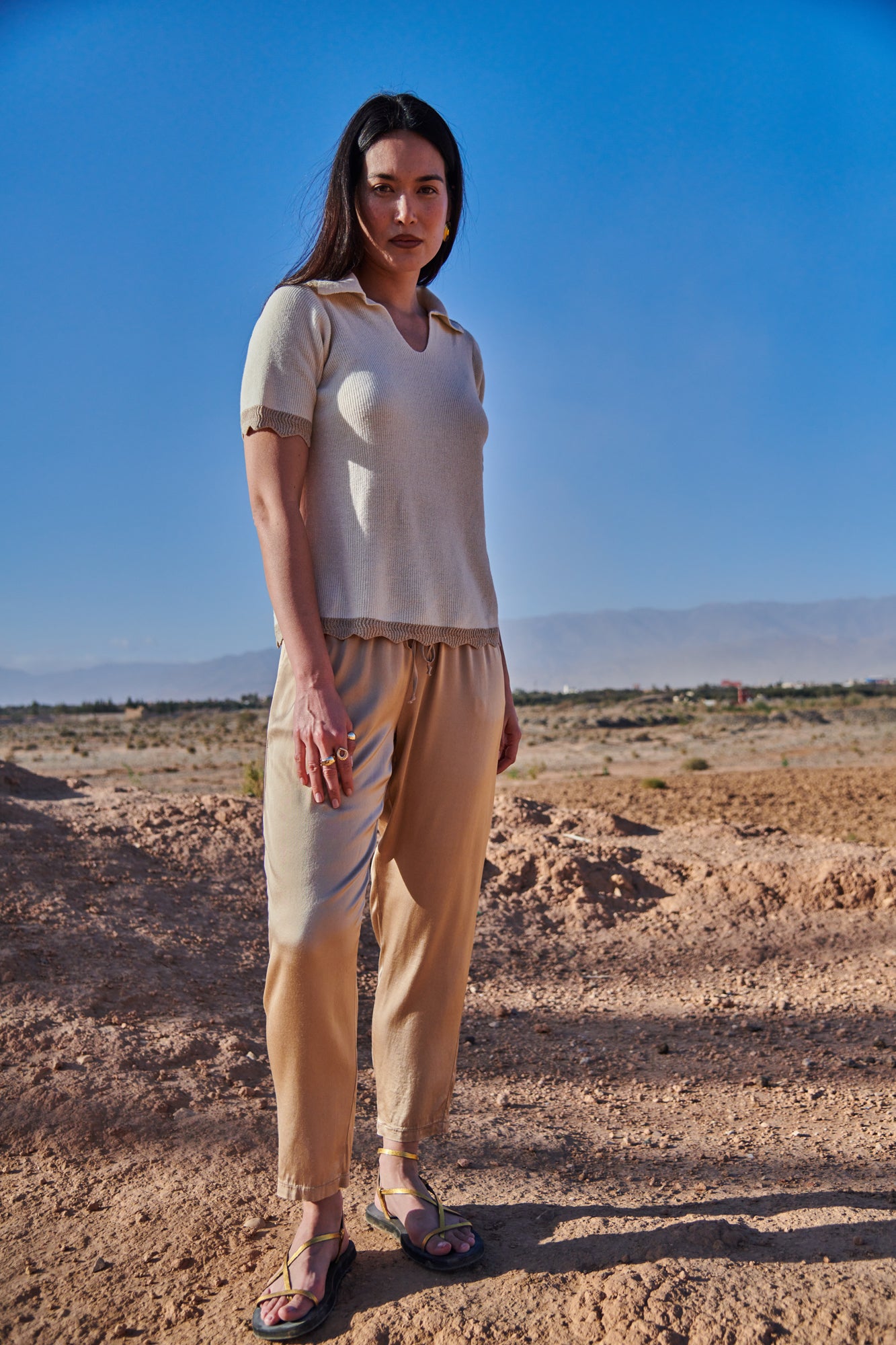 PANTALON SATINÉ BUNNY SABLE