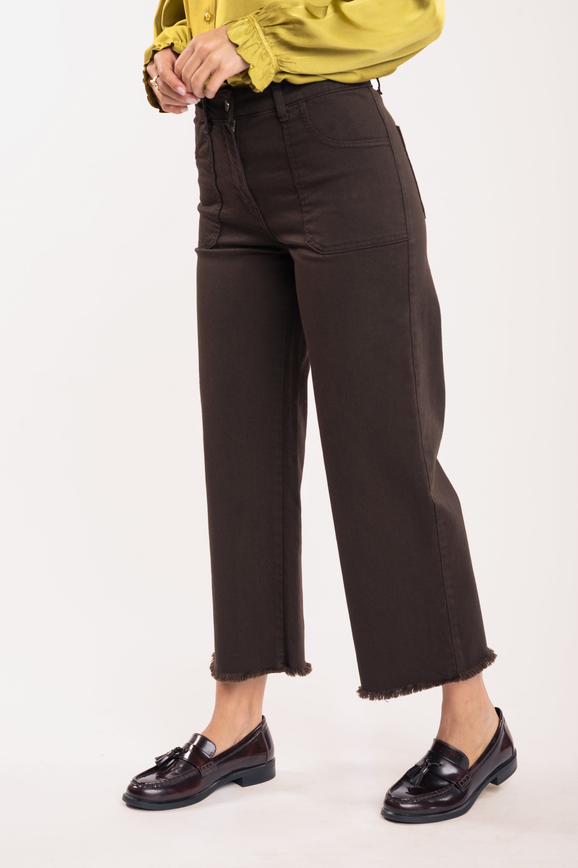 Pantalon 7/8ème femme marron 
