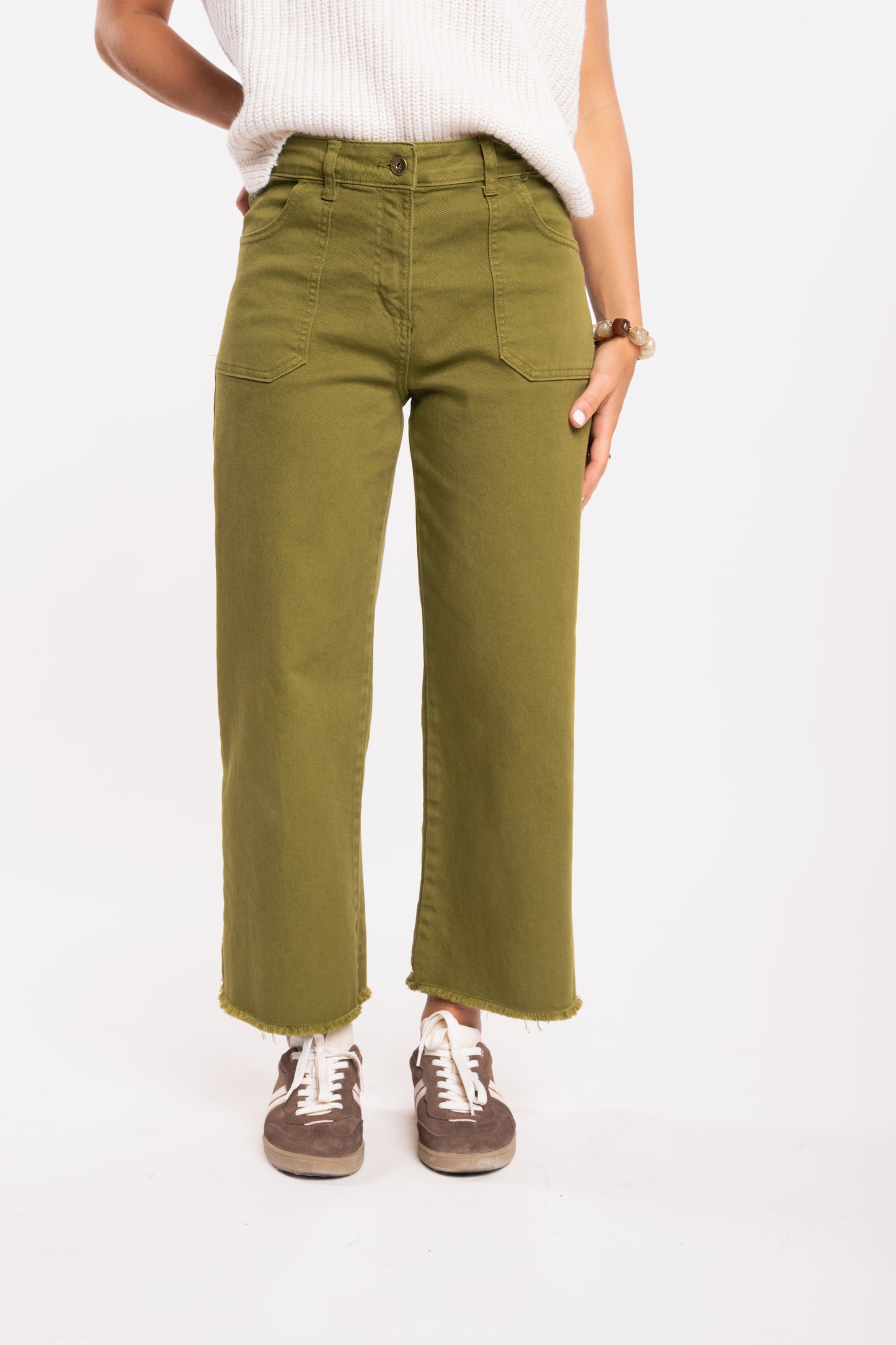 Pantalon 7/8ème femme vert 