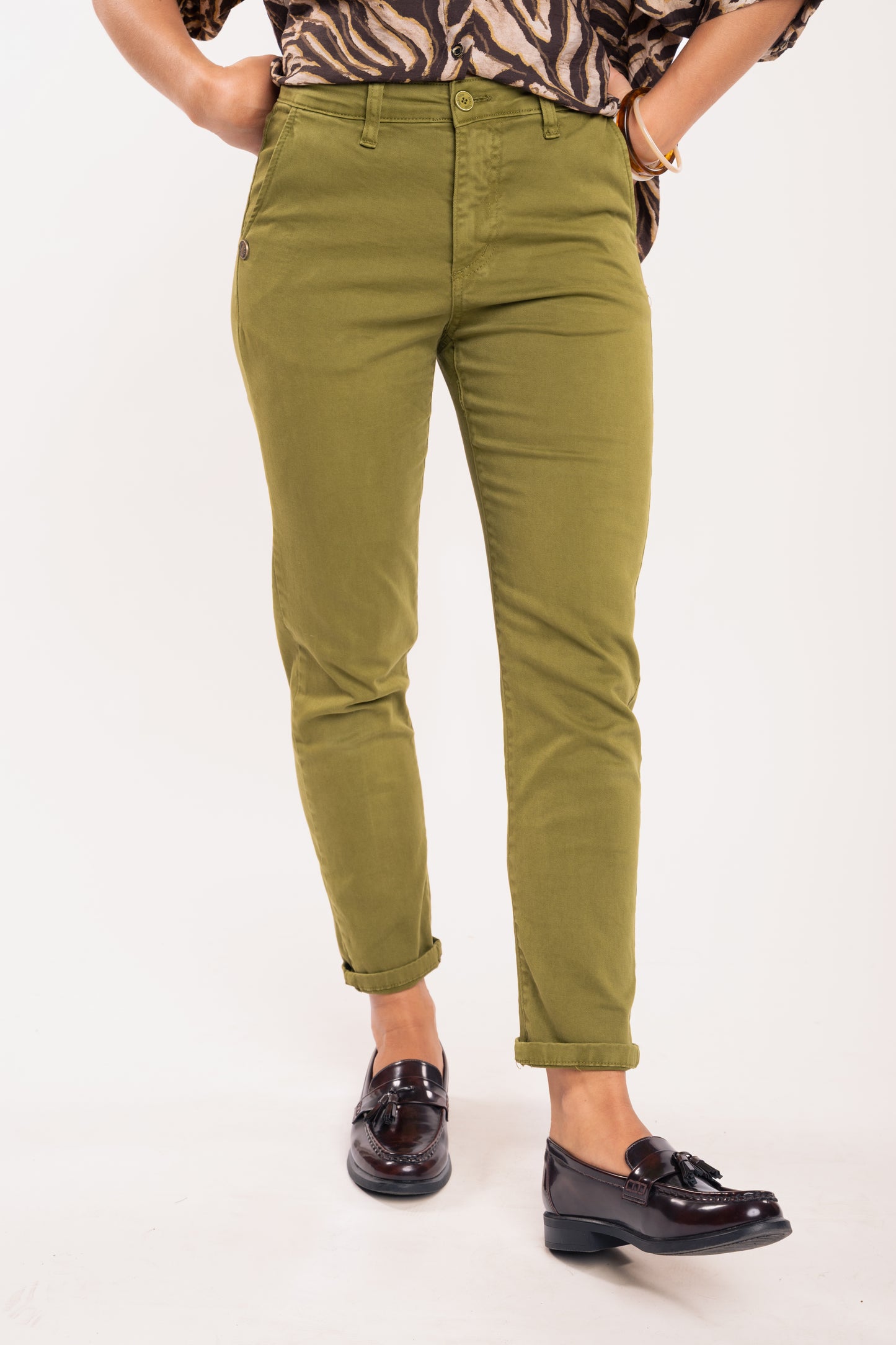 Chino 7/8ème vert 