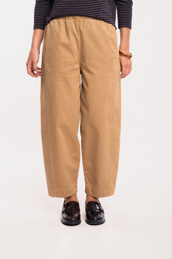 PANTALON BARREL CAMEL - HILDA