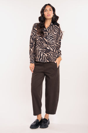 PANTALON BARREL MARRON - HILDA
