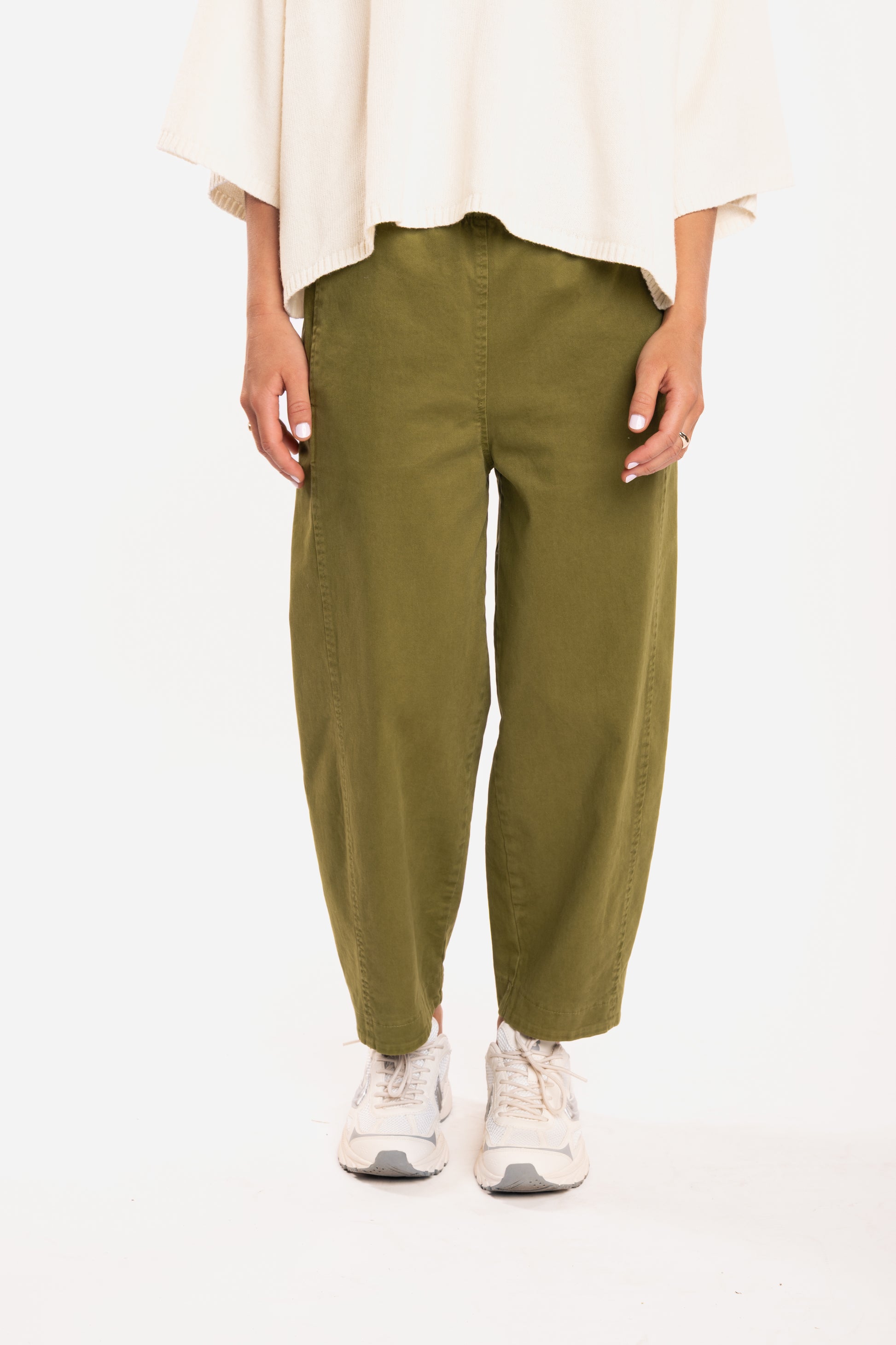 Pantalon coupe 7/8ème barrel vert 