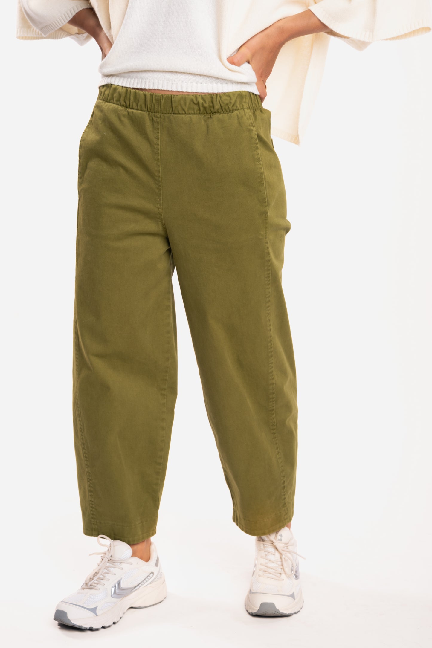 Pantalon coupe 7/8ème barrel vert 