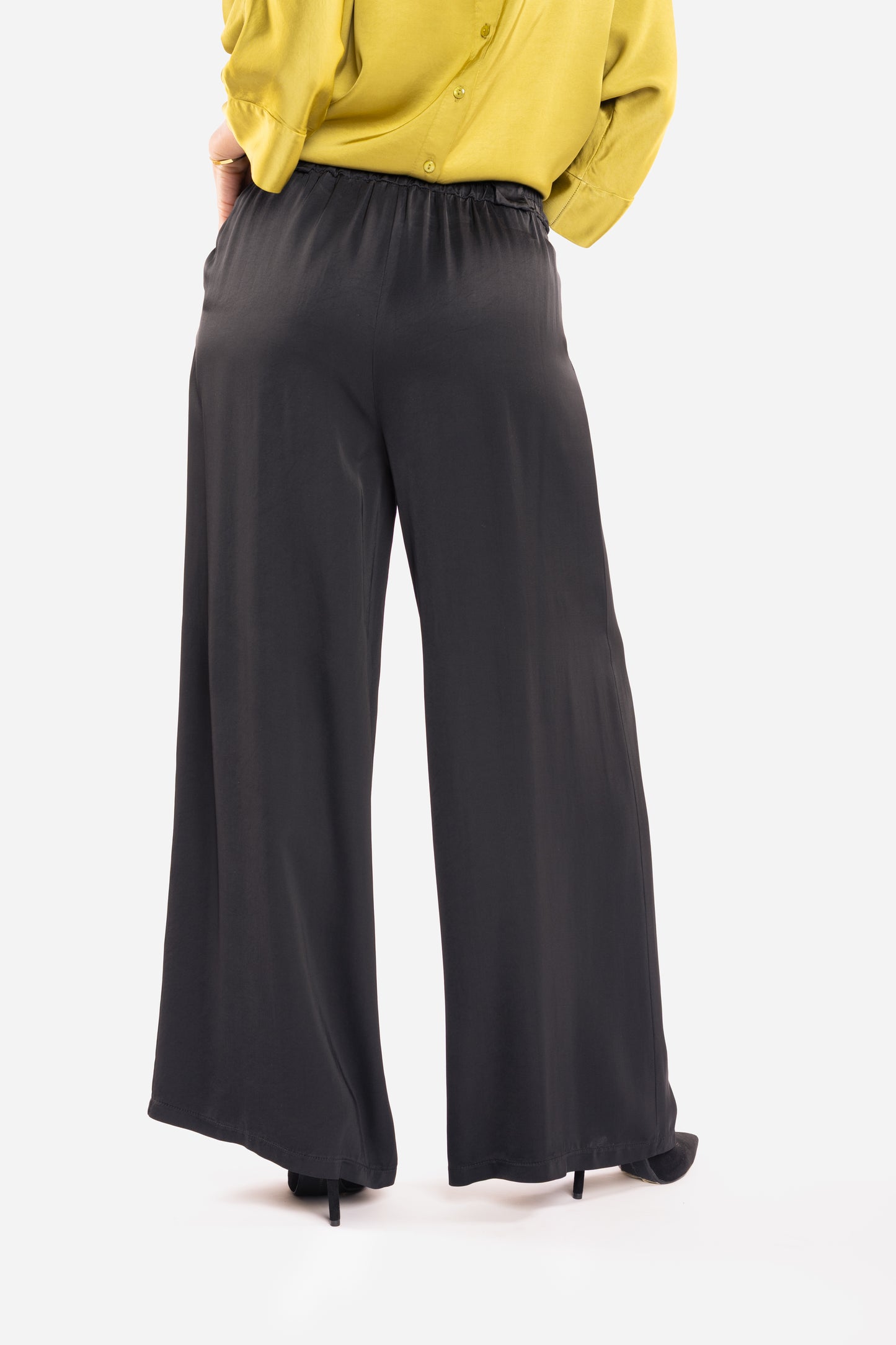 Pantalon en satin femme noir 