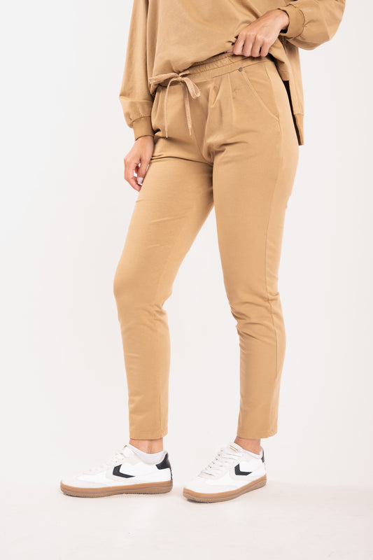 Pantalon jogging femme camel 