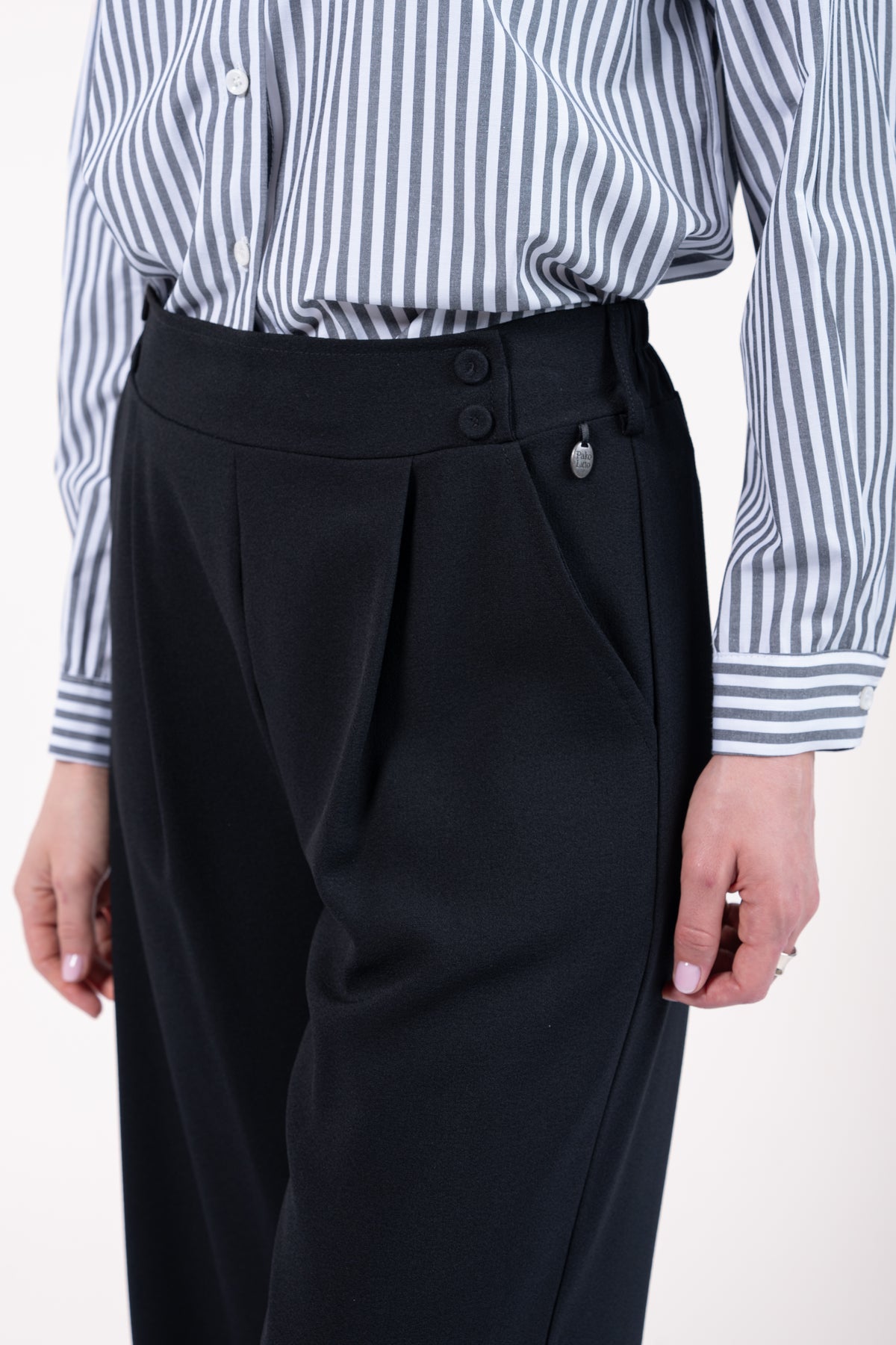 Pantalon large 7/8ème femme noir 