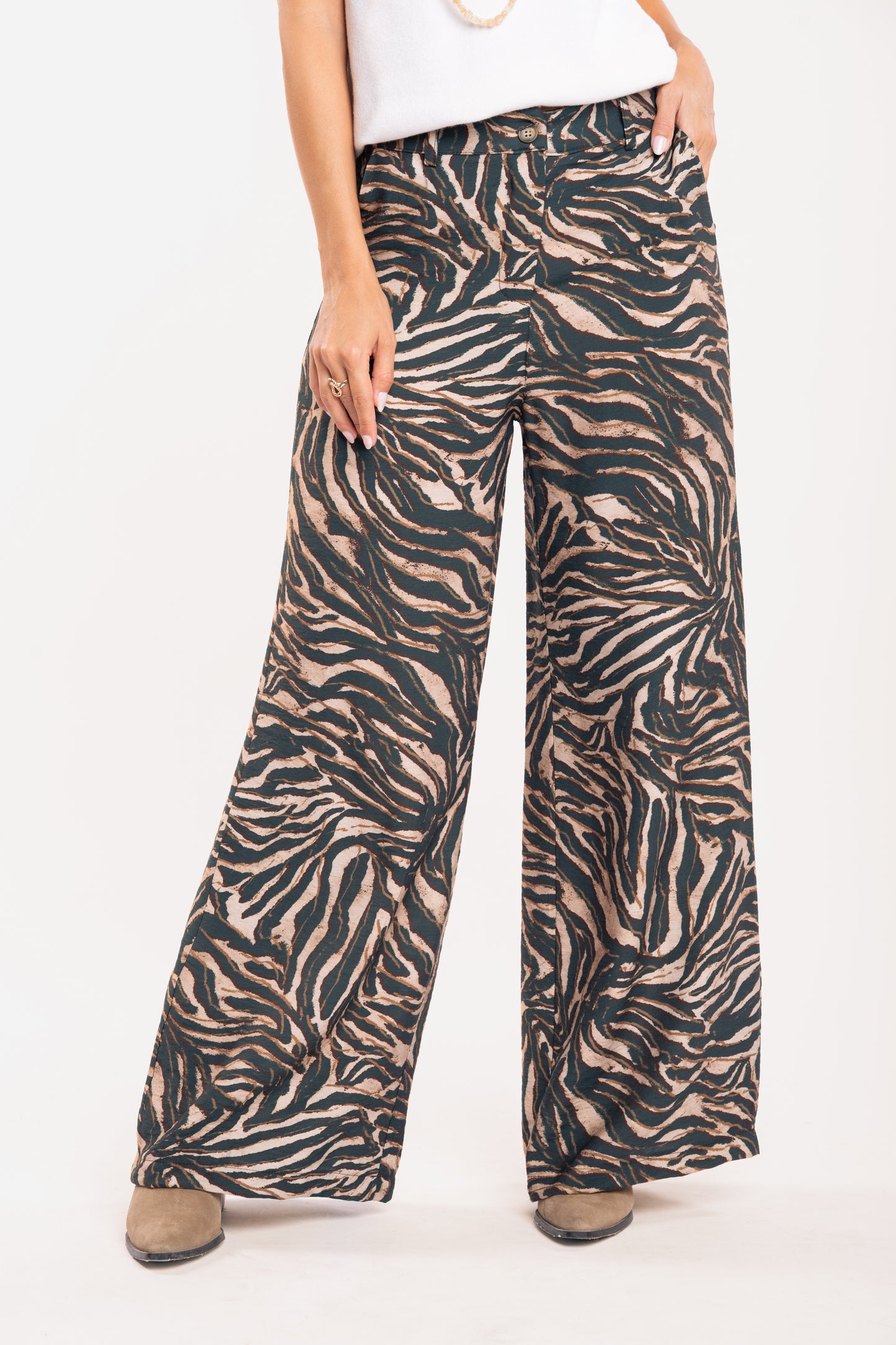 Pantalon zèbre vert 