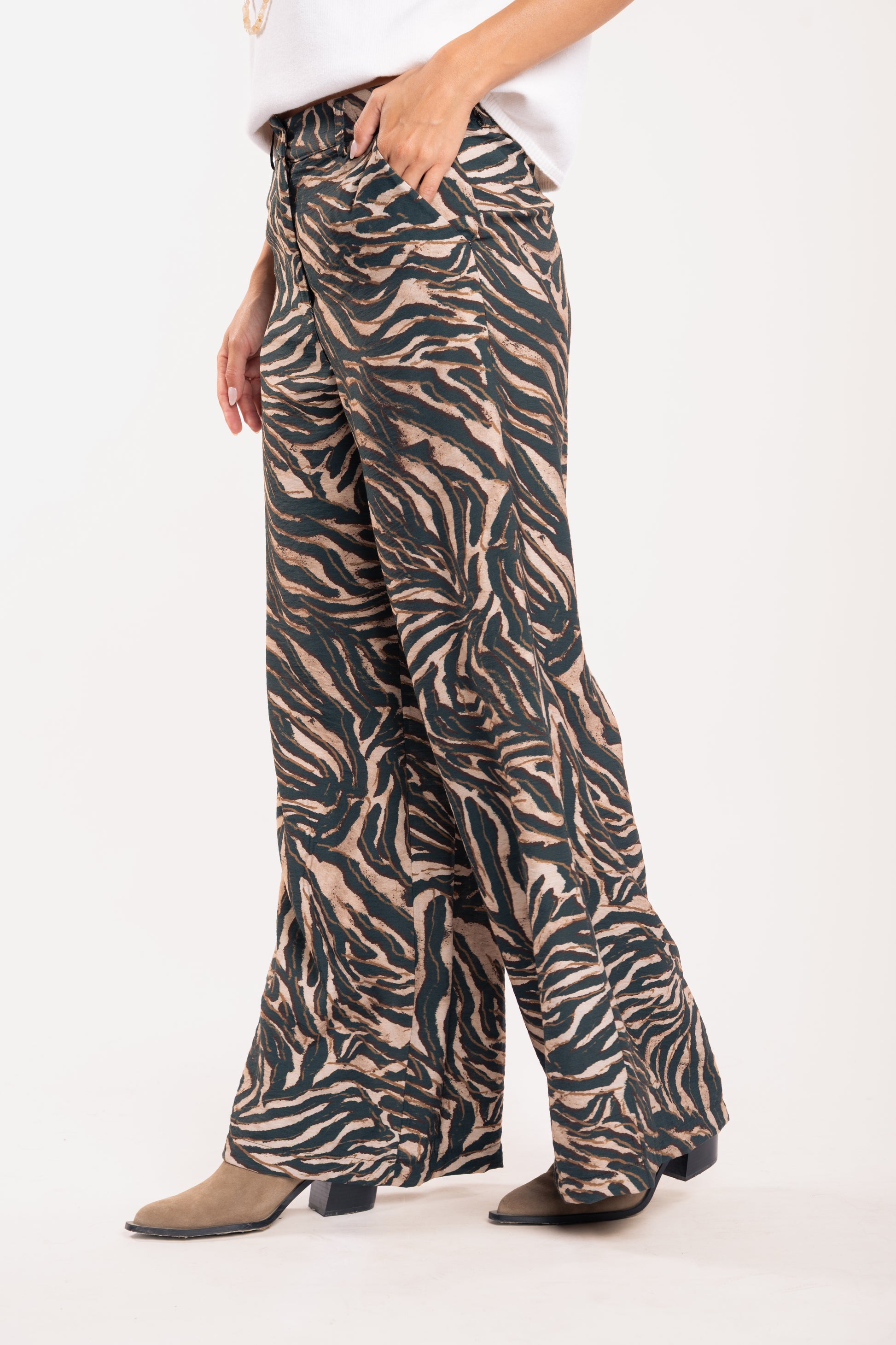 Pantalon zèbre vert 