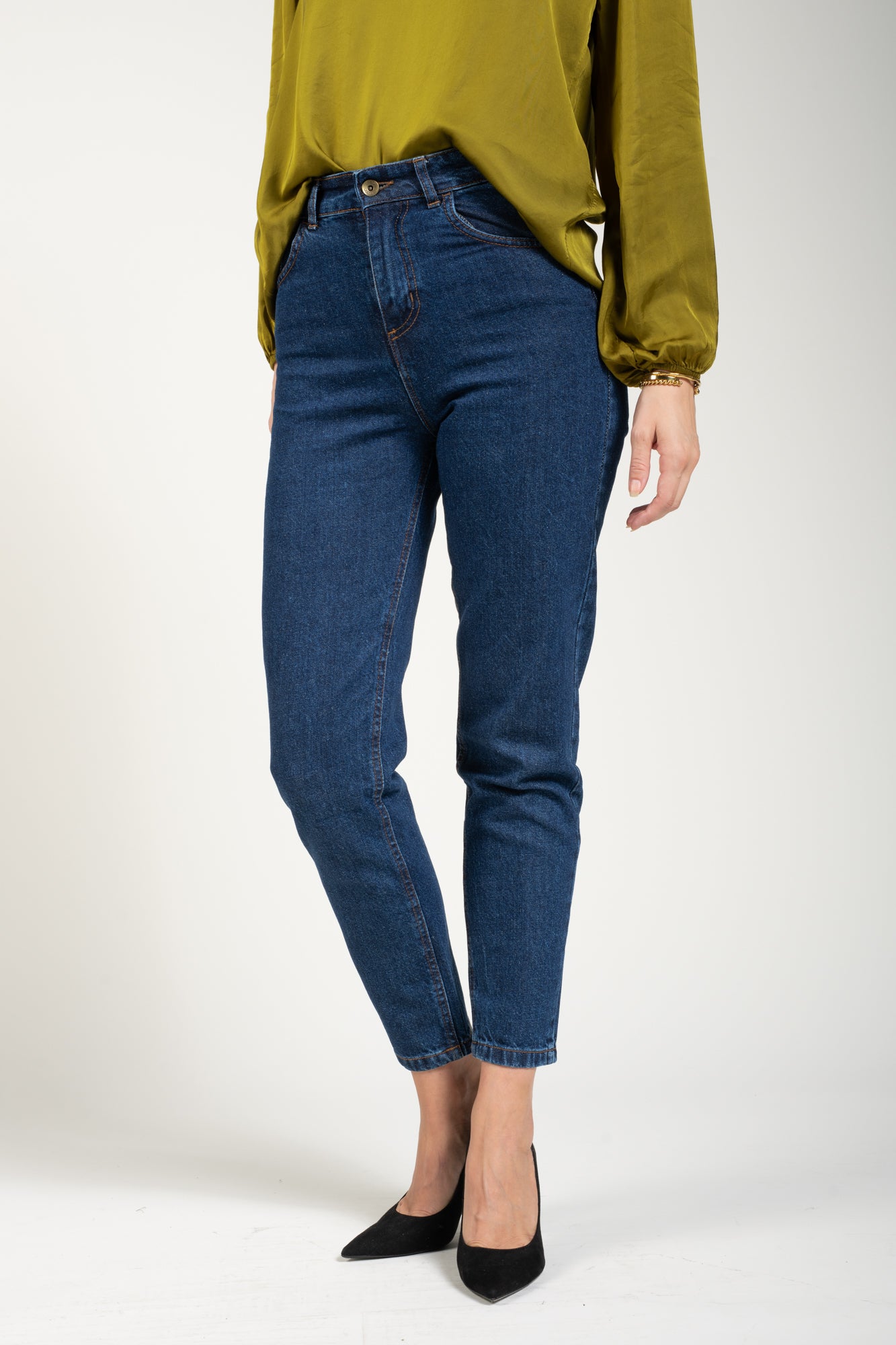HIGH WAIST JEANS - DARK JEANS