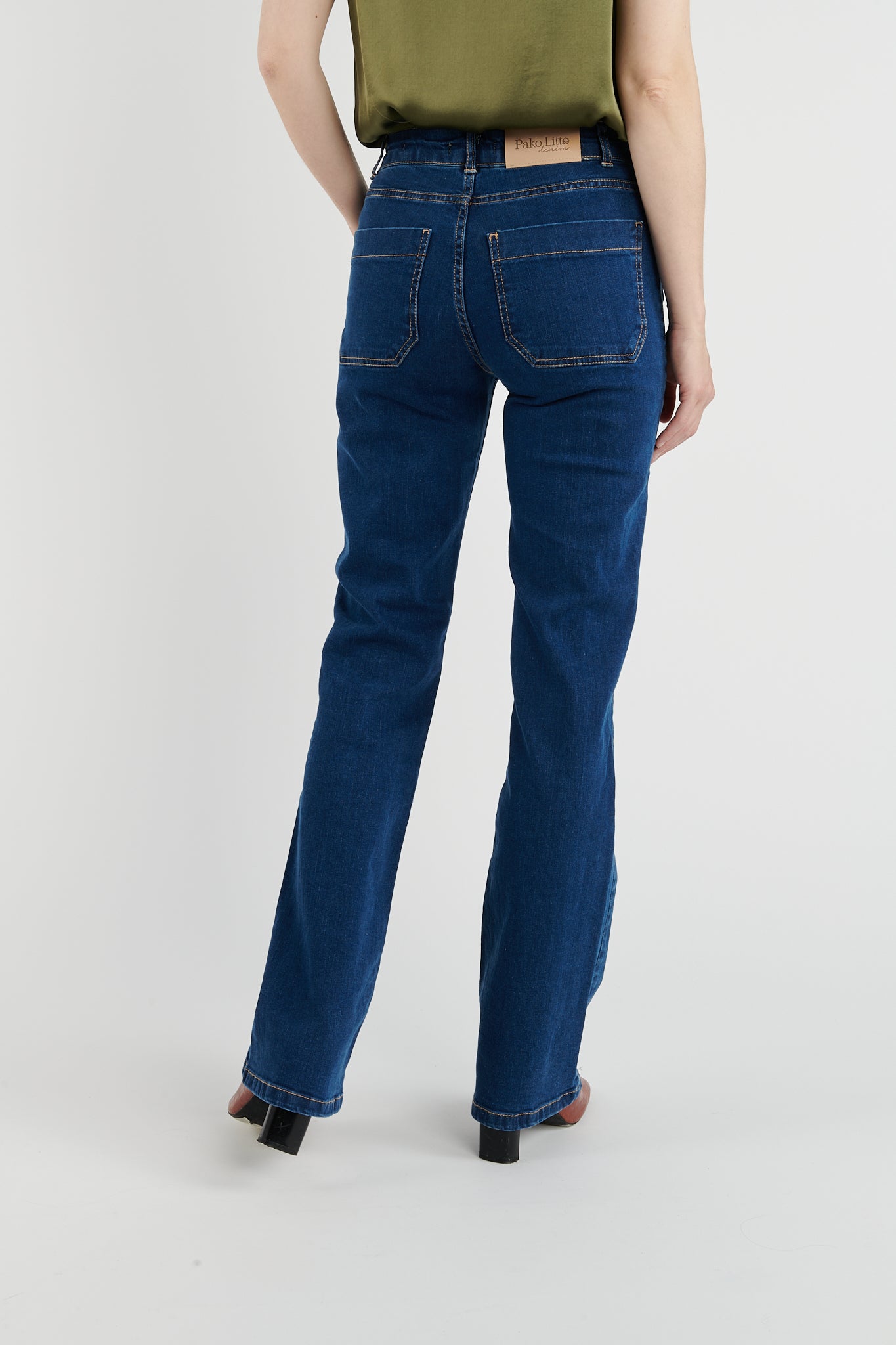 REACTUA LONG FLARE DENIM PANTS (JLIT08) - MEDIUM STONE JEANS