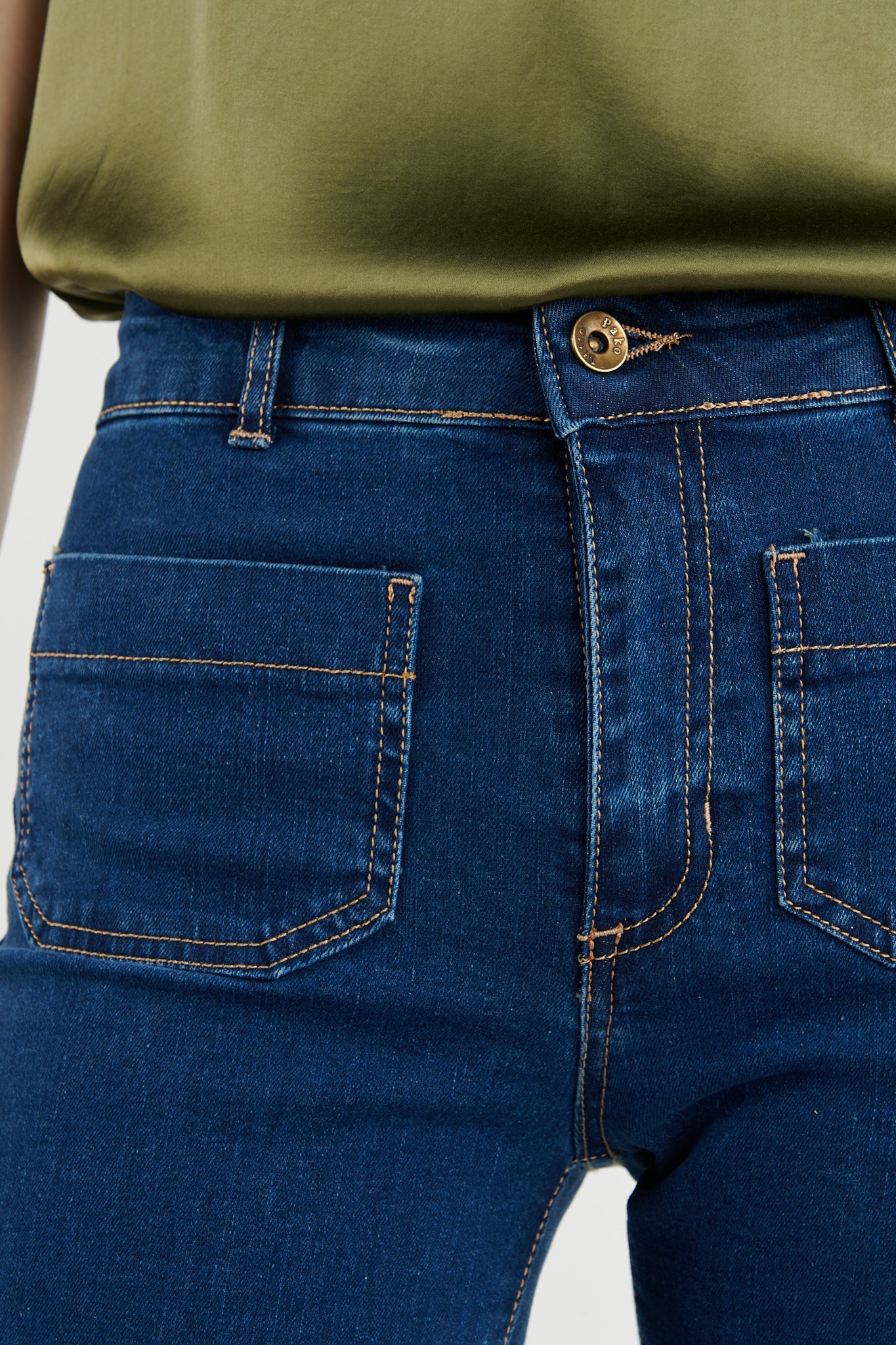 REACTUA LONG FLARE DENIM PANTS (JLIT08) - MEDIUM STONE JEANS