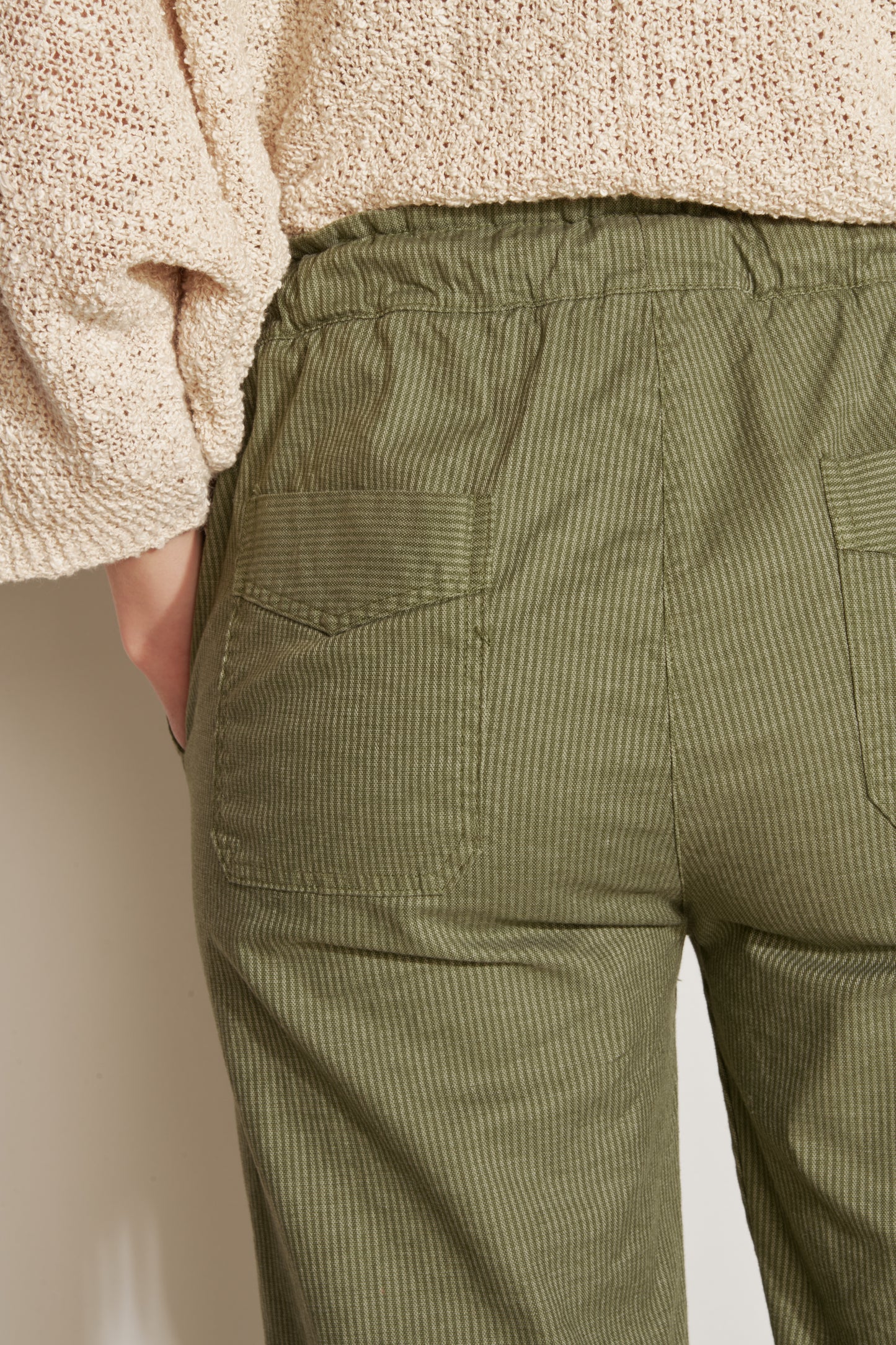 AURÉLIEN KHAKI STRIPED JOGGING CHINO