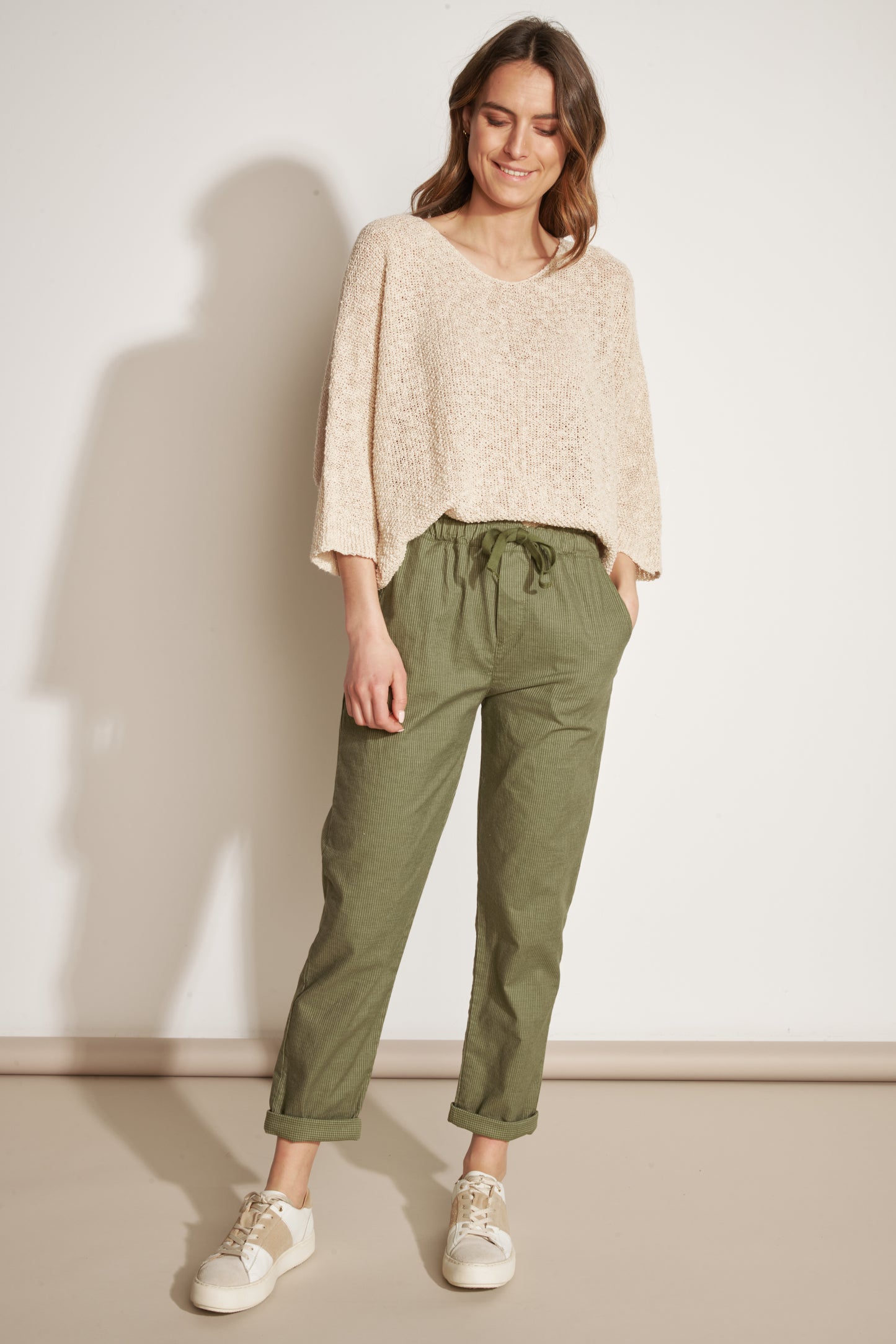 AURÉLIEN KHAKI STRIPED JOGGING CHINO