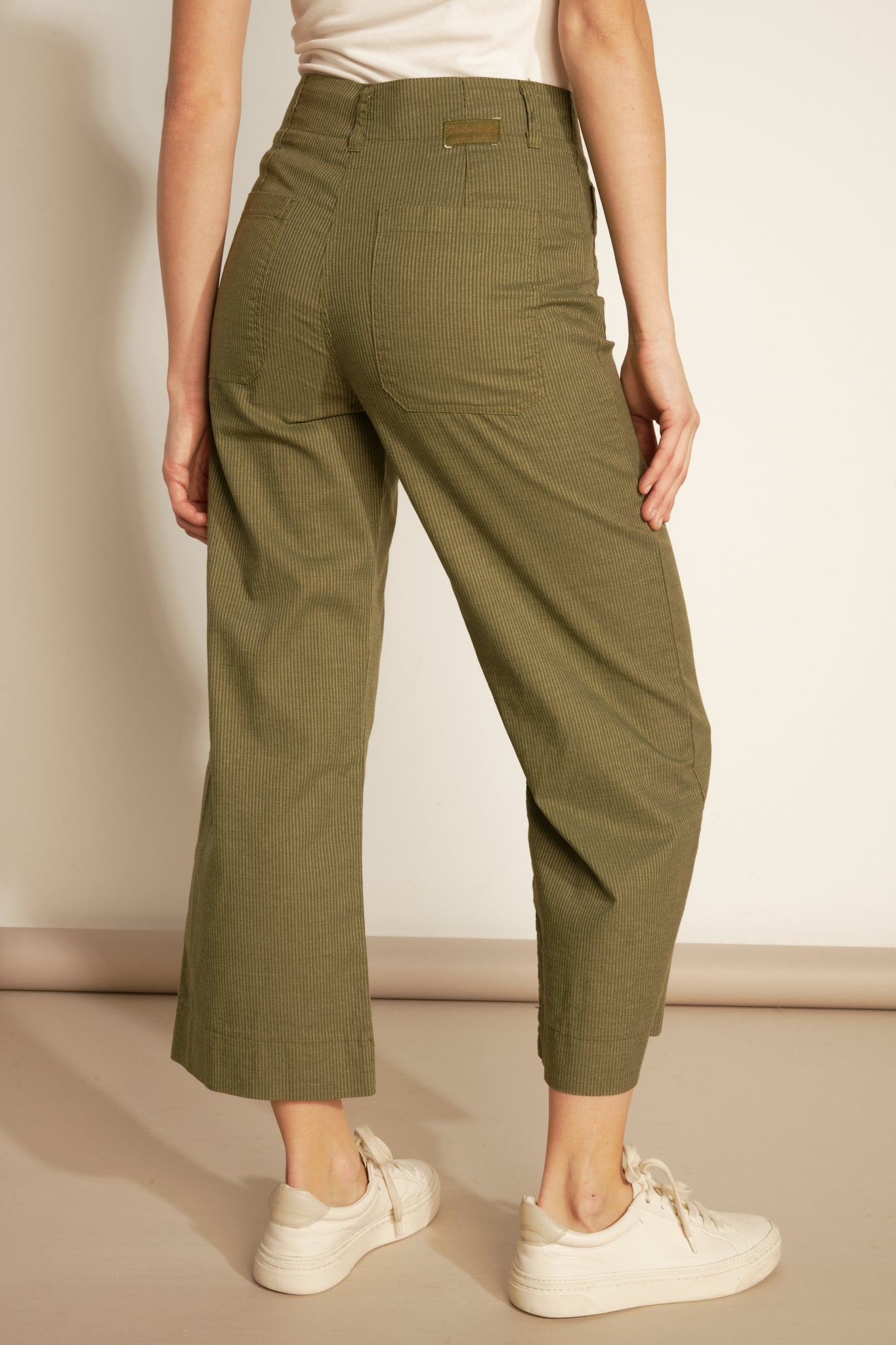 PANTALON ACHILLE À RAYURES KAKI