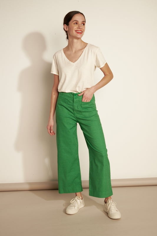 PANTALON ACHILLE À RAYURES VERT