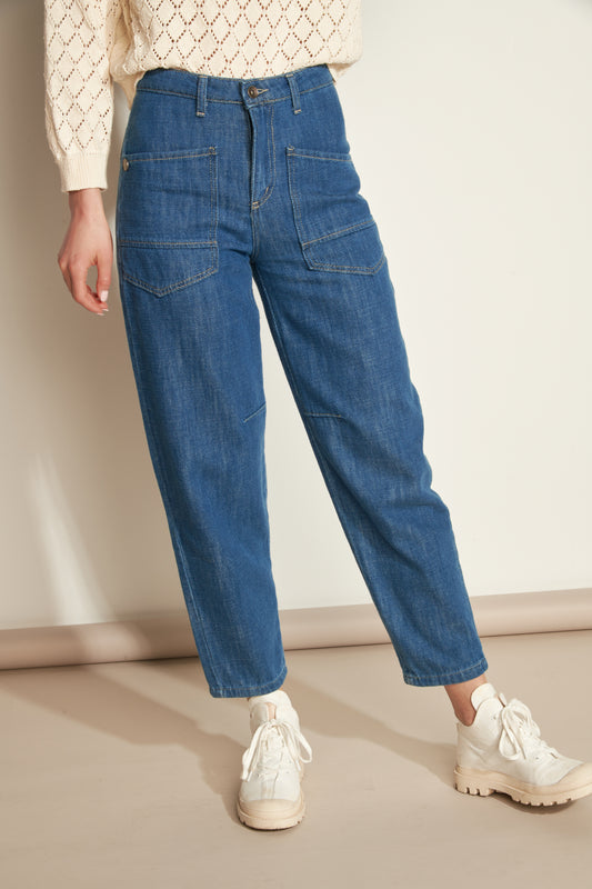 AUBIN DARK DENIM BALLOON TROUSERS