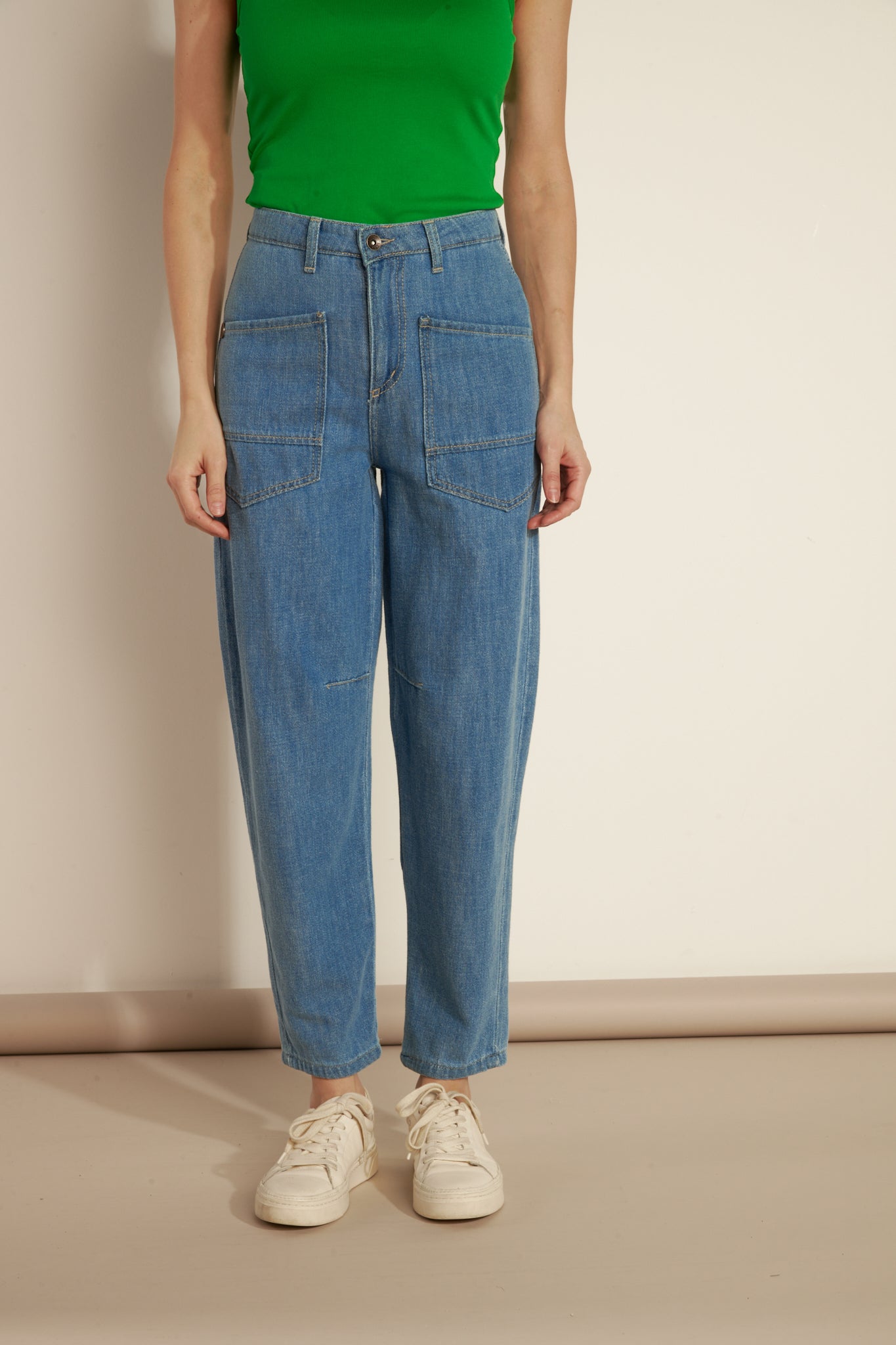 AUBIN LIGHT DENIM BALLOON TROUSERS