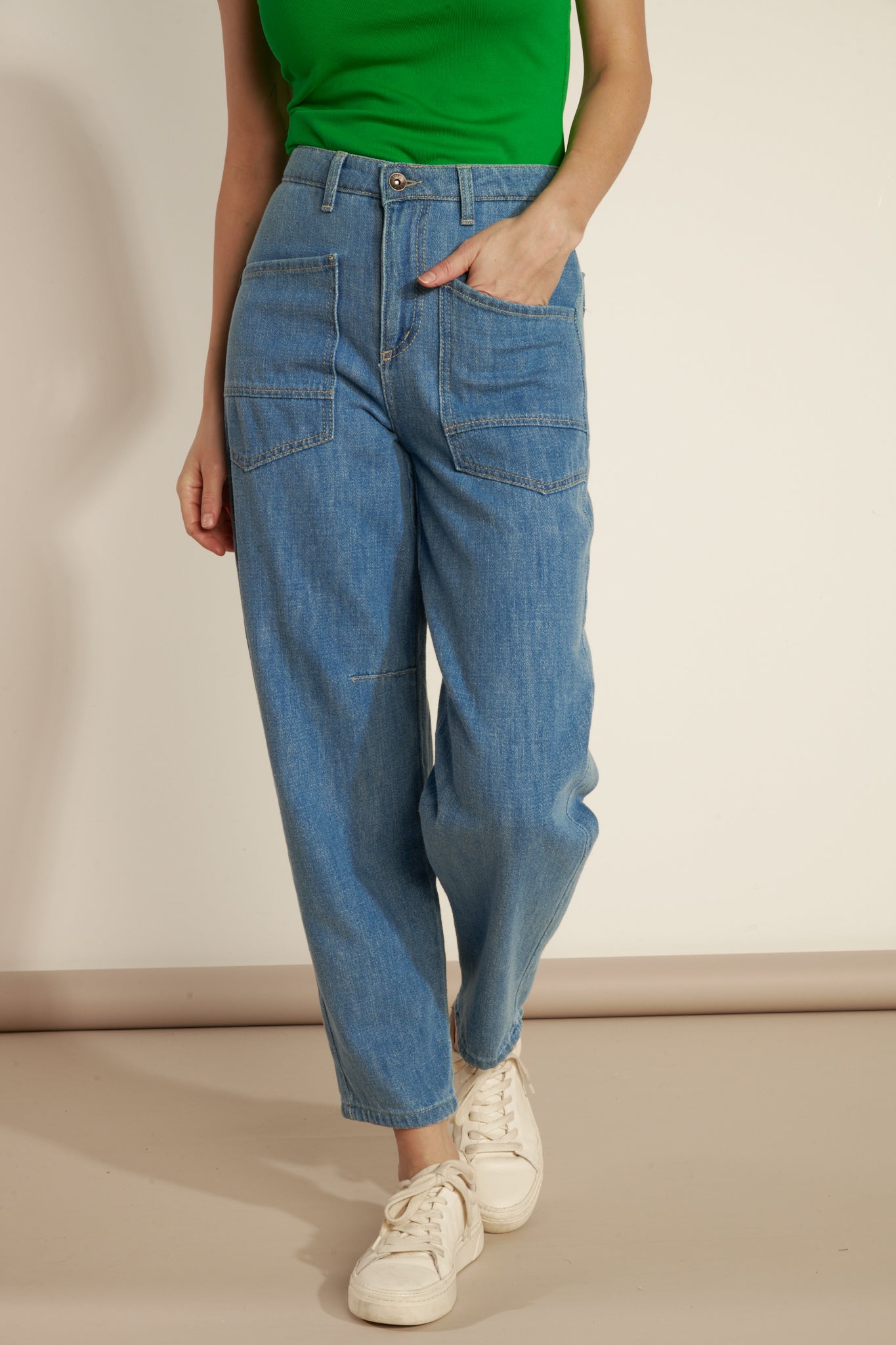 AUBIN LIGHT DENIM BALLOON TROUSERS