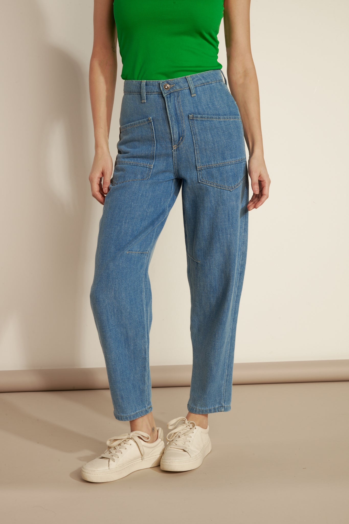 AUBIN LIGHT DENIM BALLOON TROUSERS