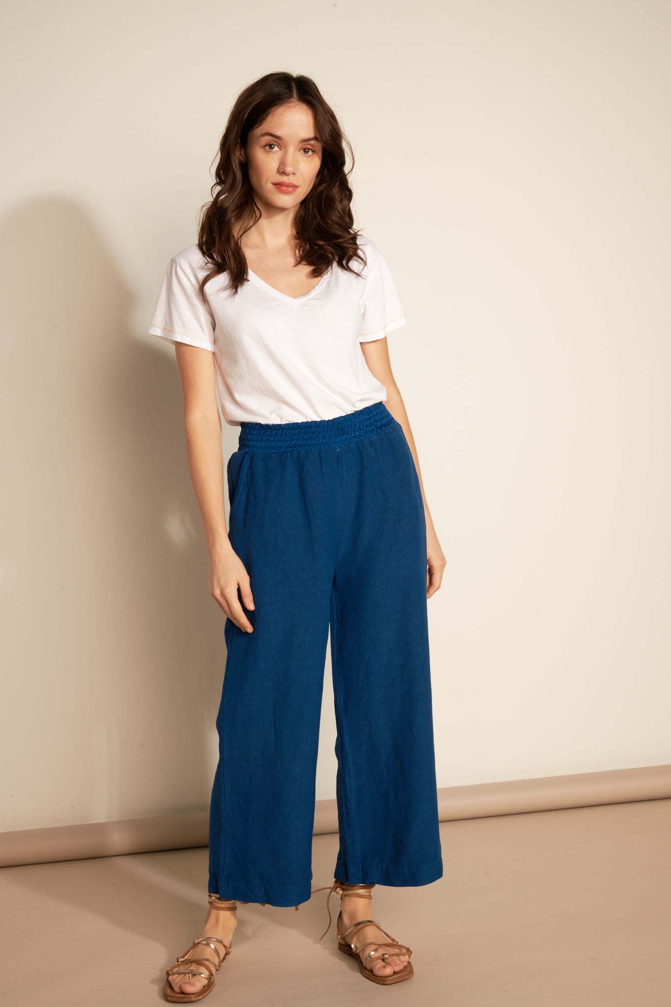 PANTALON ÉVASÉ EN LIN AURUS OCÉAN