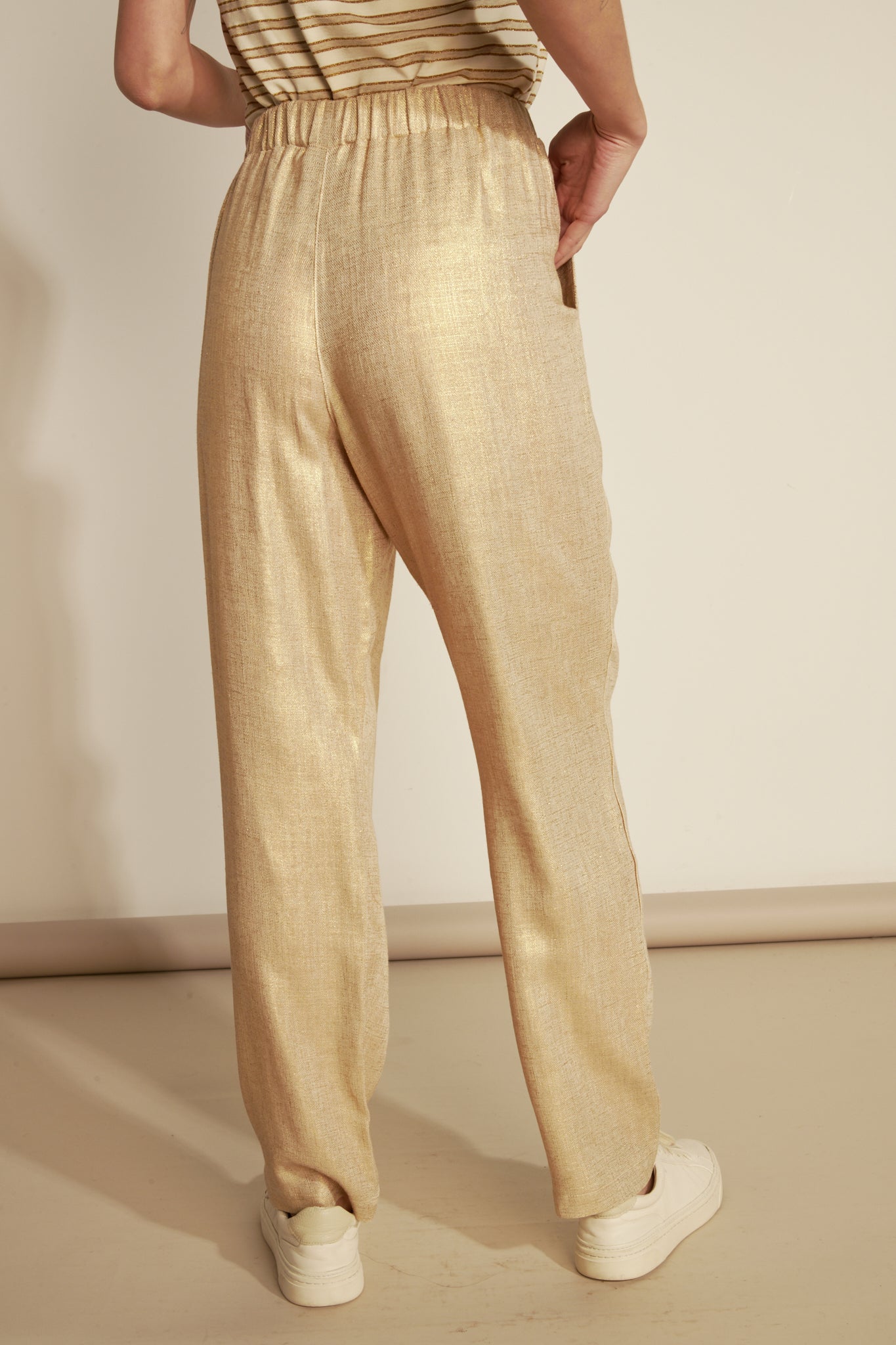 REACTUA GOLD FLUID TROUSERS - GOLD