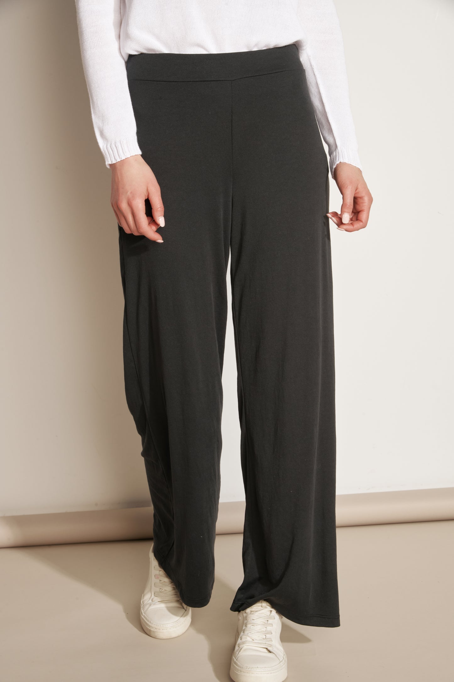 PANTALON FINE COTE AMAEL NOIR