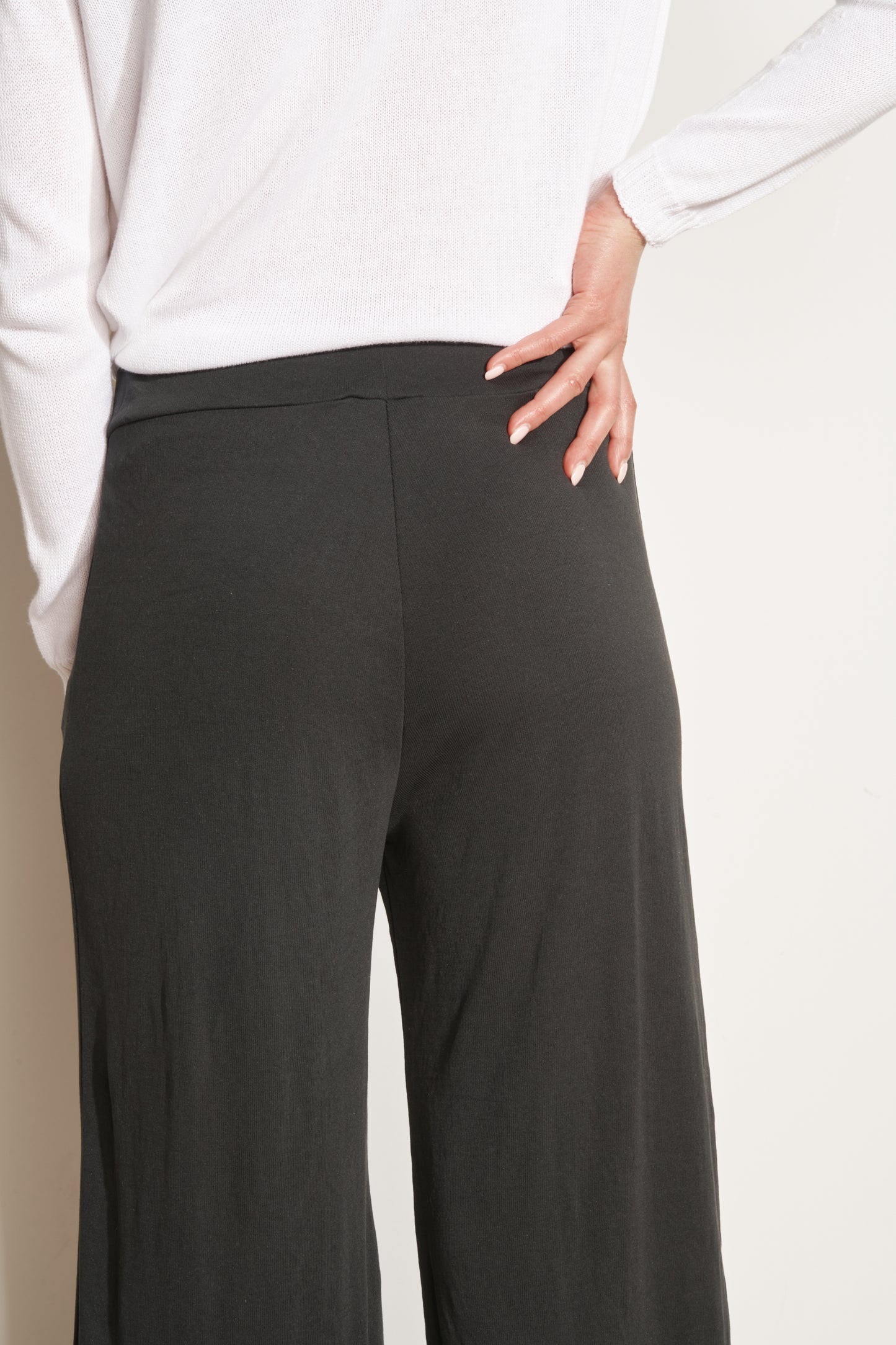 PANTALON FINE COTE AMAEL NOIR