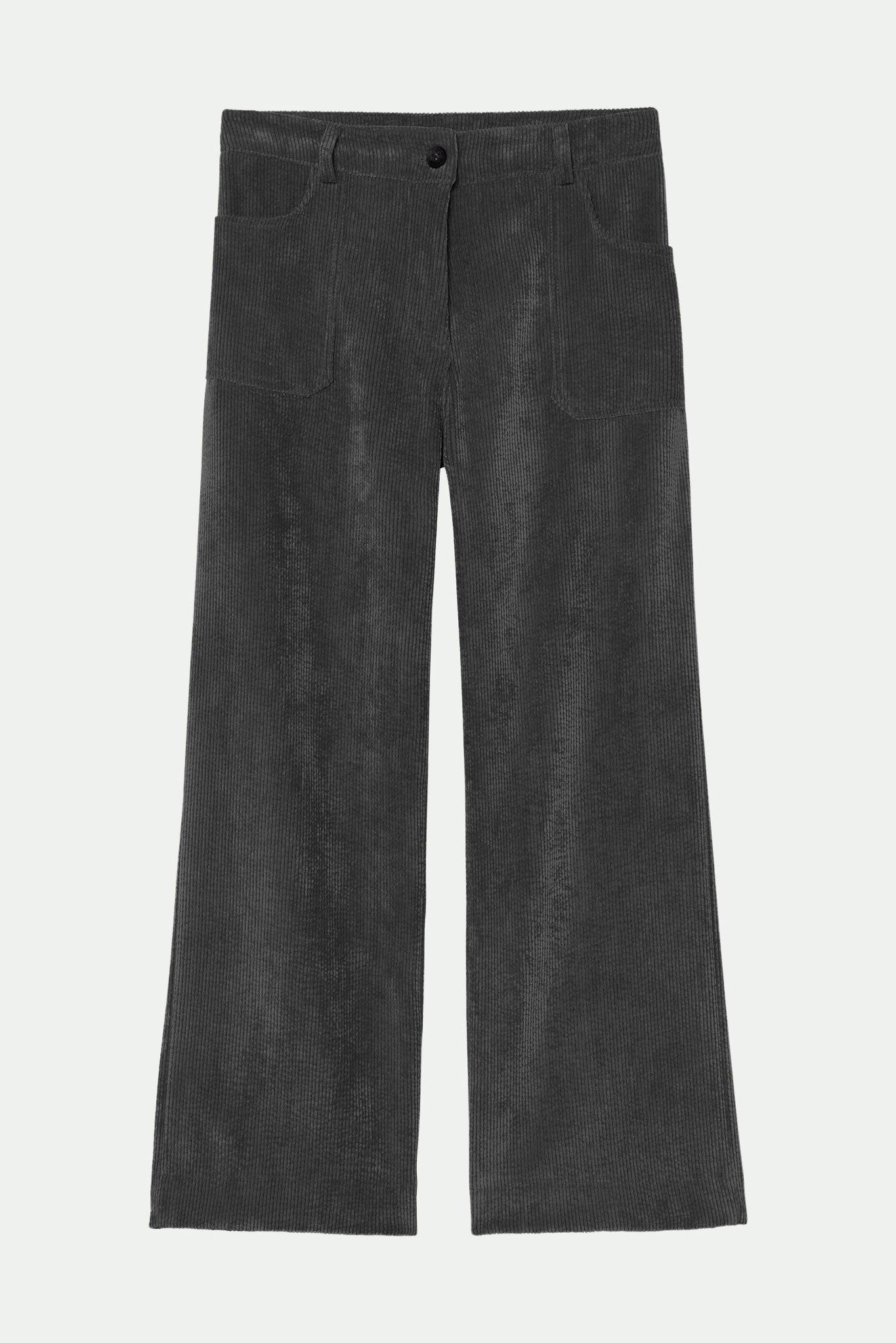 PANTALON 7/8ÈME ÉVASÉ VELOURS BOBBY CARBONE