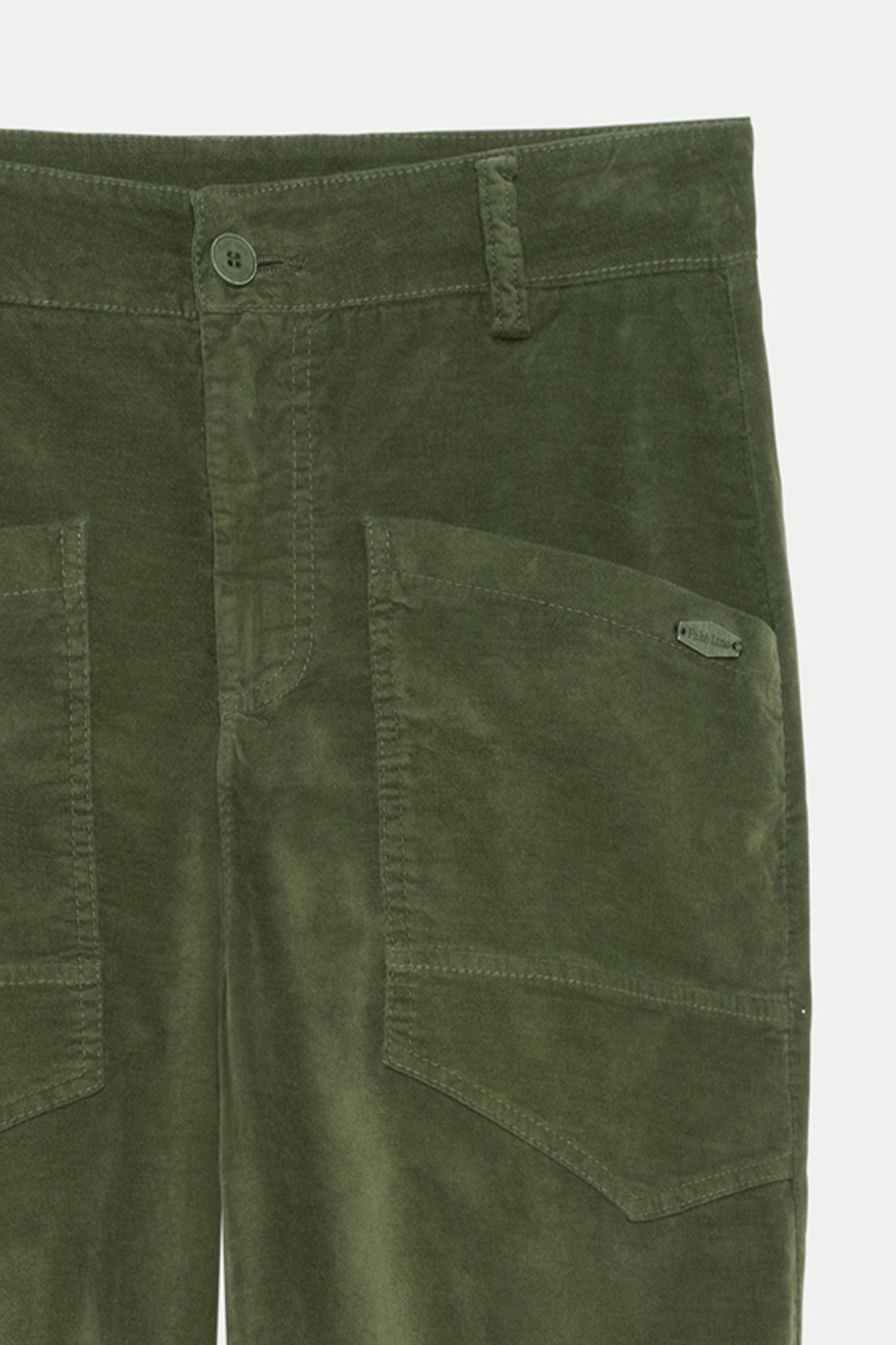 PANTALON JAMBES BALLON VELOURS BRIGITTE KAKI