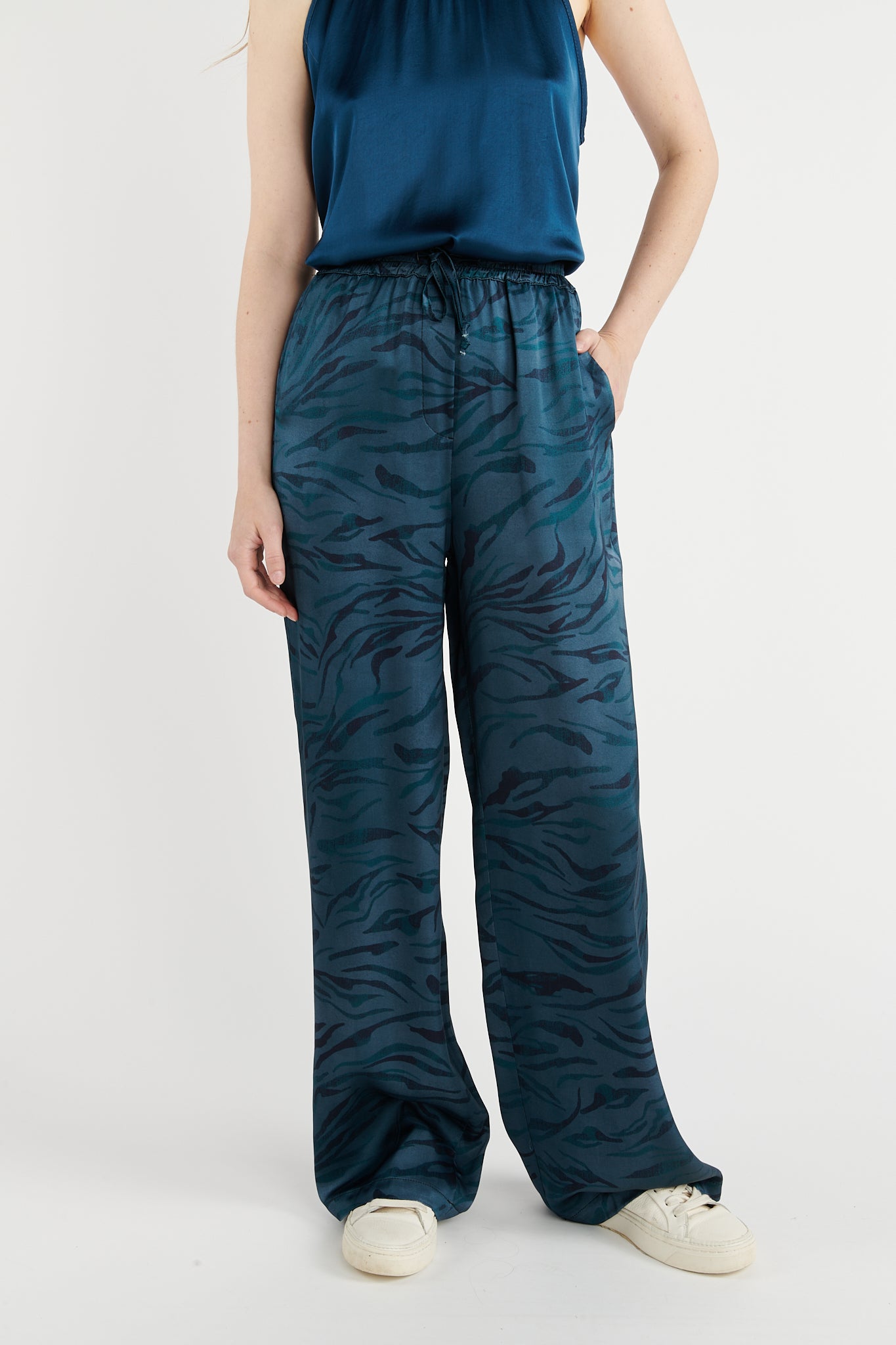 PANTALON BRIGIDA IMPRIMÉ WAVE DENIM