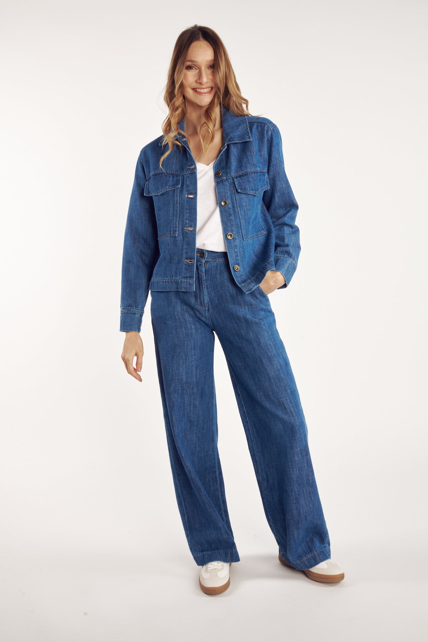 JEAN LARGE CORIN BLEU FONCÉ