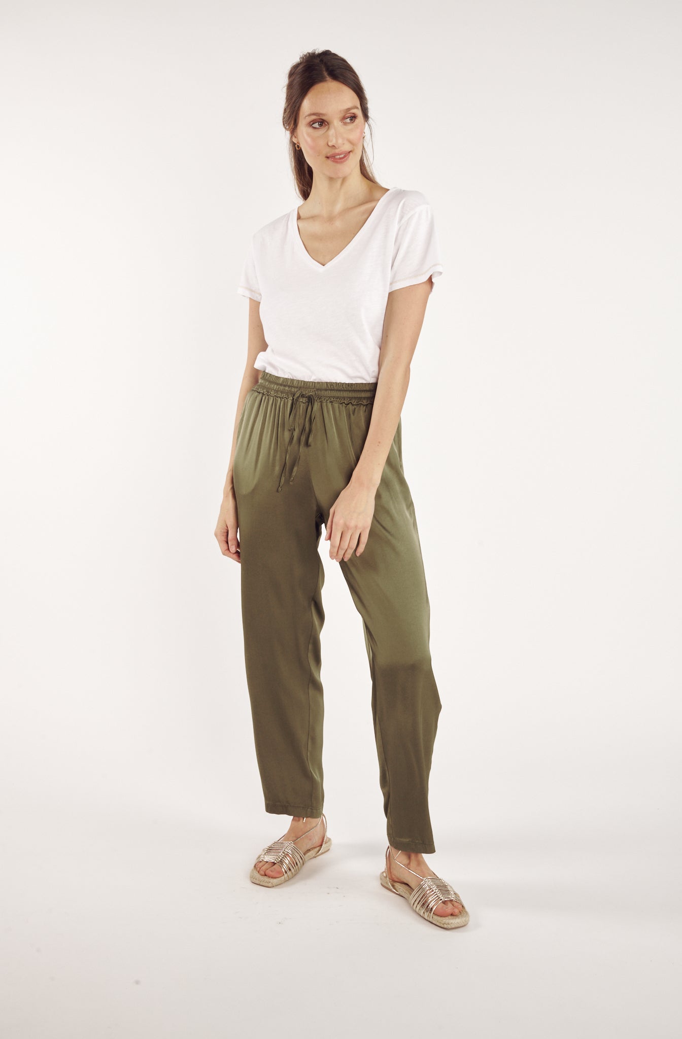 PANTALON SATINÉ BUNNY KAKI
