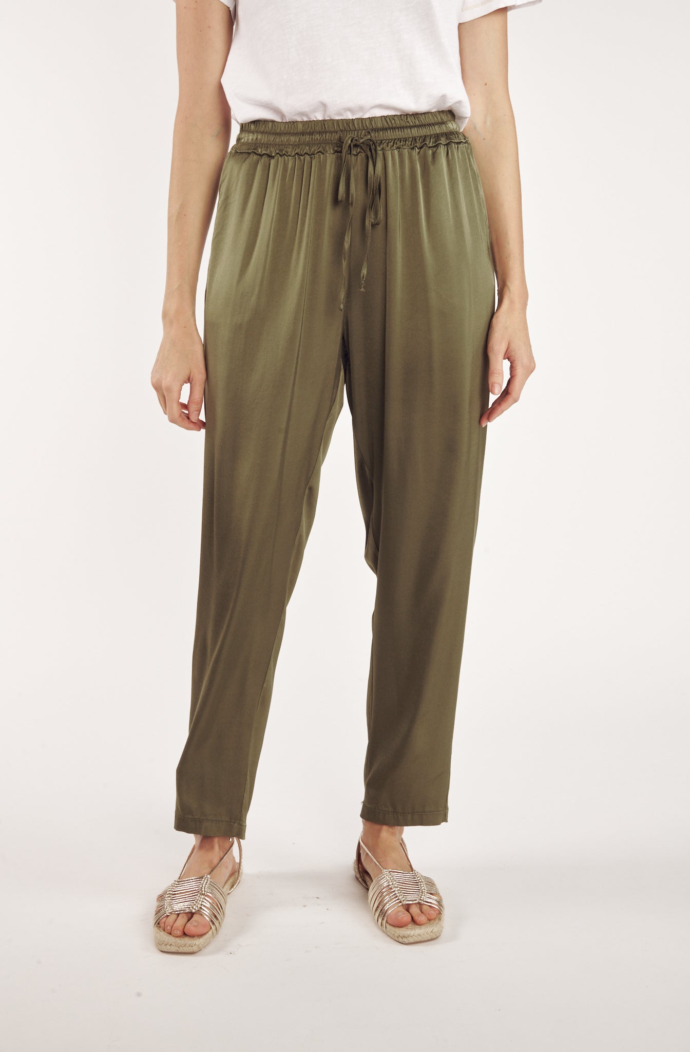 PANTALON SATINÉ BUNNY KAKI