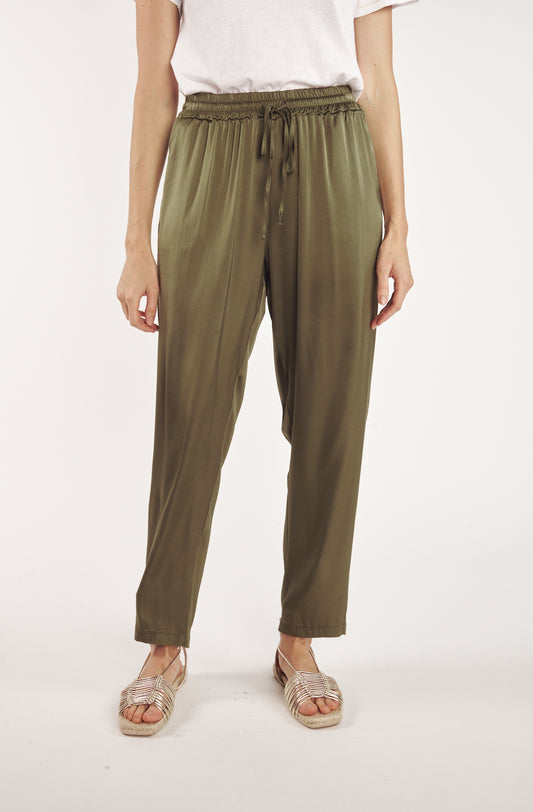 PANTALON SATINÉ BUNNY KAKI