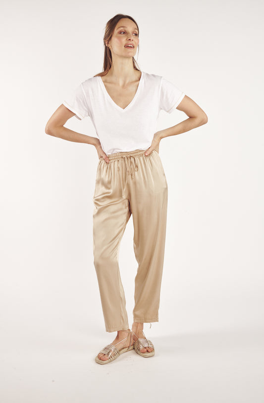 PANTALON SATINÉ BUNNY SABLE