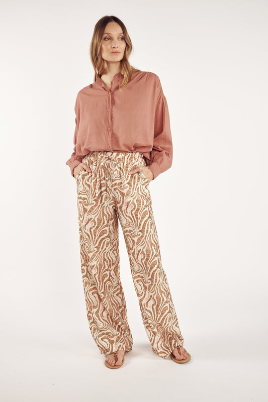 PANTALON CAMDEN IMPRIMÉ FAUVE MARRON