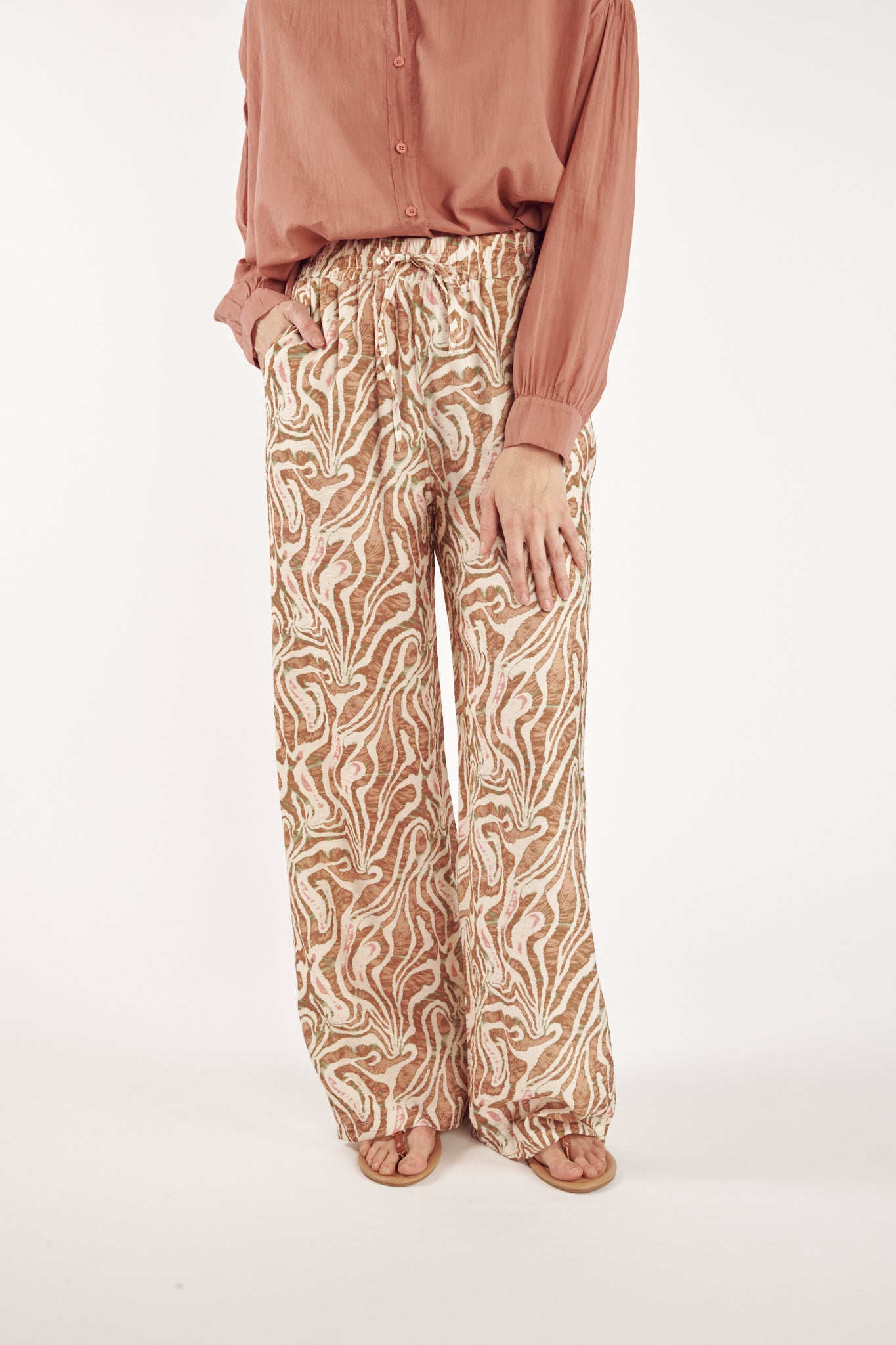 PANTALON CAMDEN IMPRIMÉ FAUVE MARRON