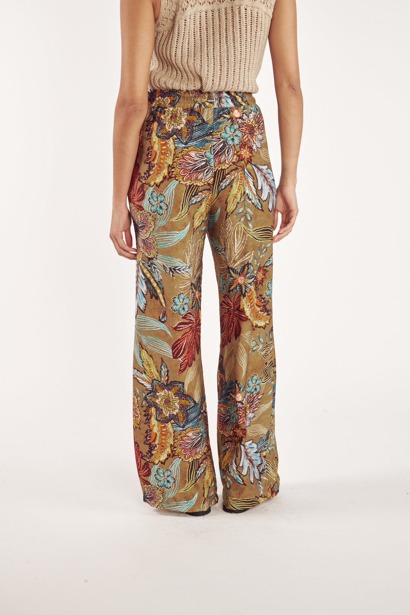 PANTALON CAMDEN IMPRIMÉ TABAC FLOWER