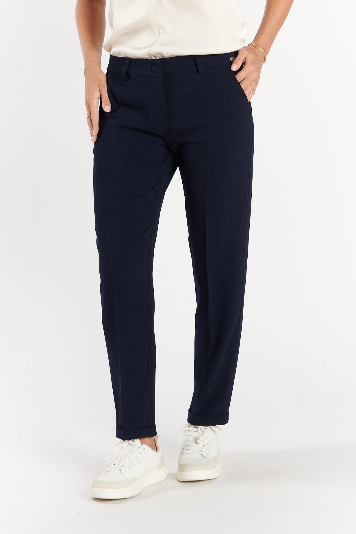 PANTALON 7/8ÈME CIGARETTE AUGUSTIN MARINE