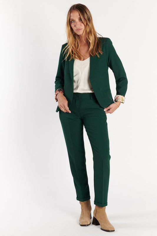 PANTALON 7/8ÈME CIGARETTE AUGUSTIN VERT PIN