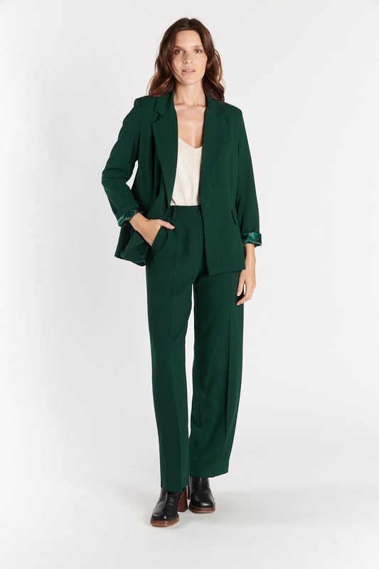 PANTALON LARGE NATHAN VERT PIN