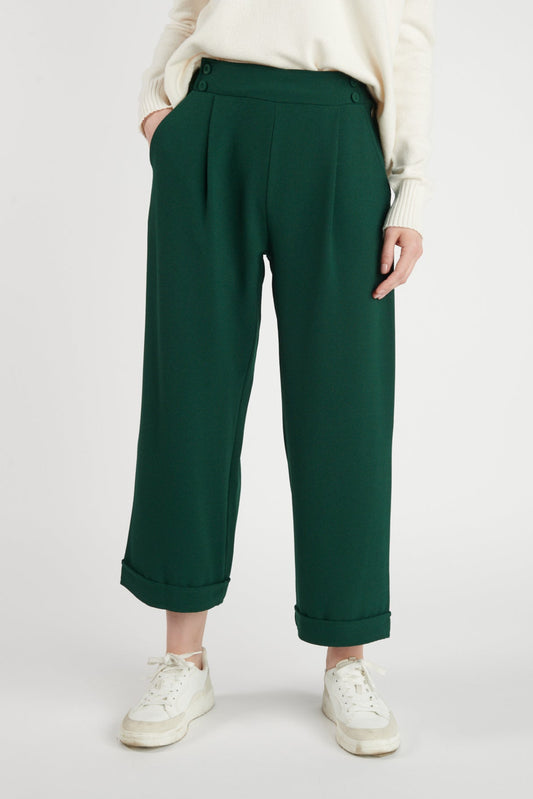PANTALON ÉVASÉ BRICE VERT PIN