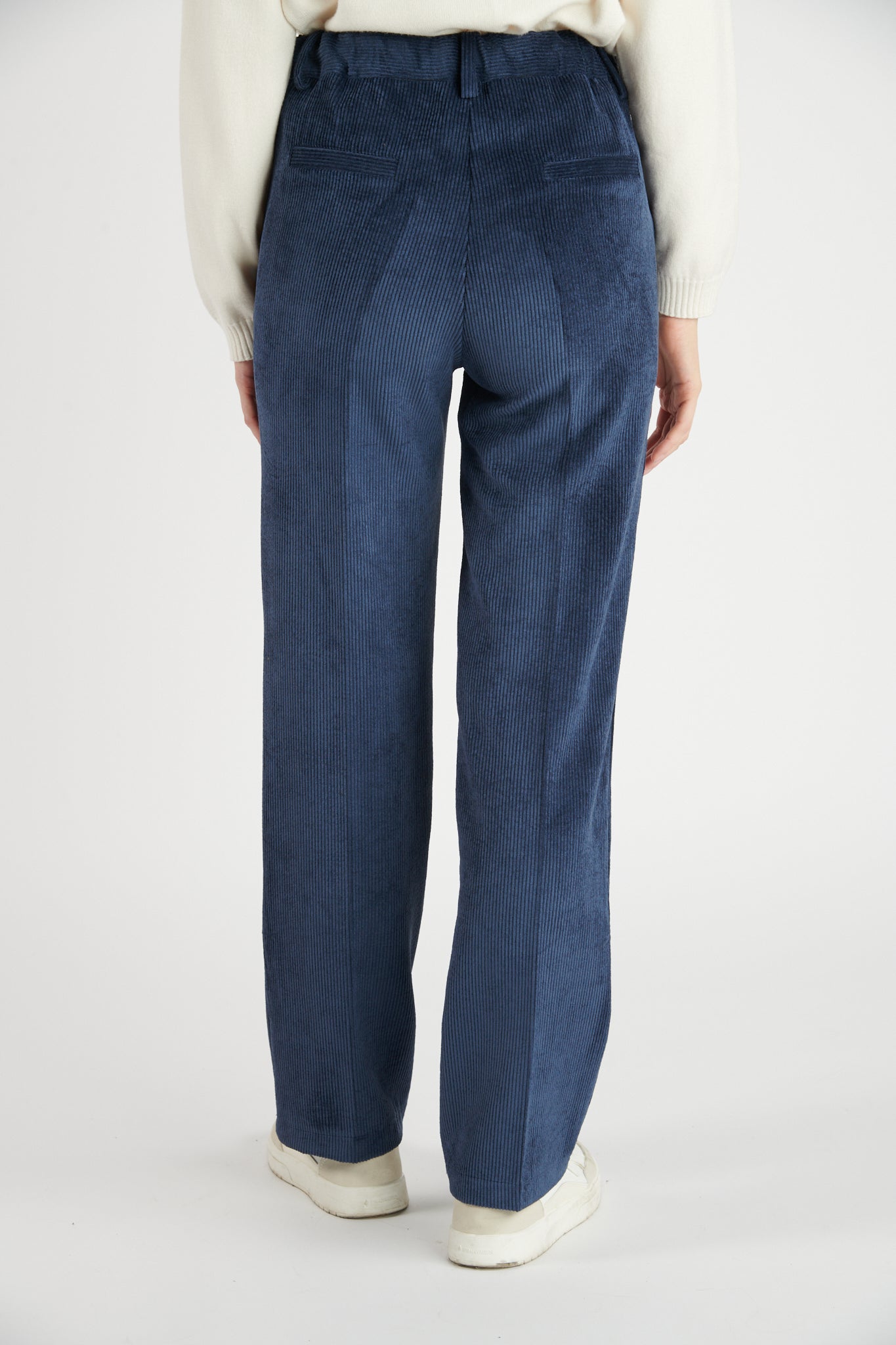 PANTALON LARGE VELOURS BRÉANNE MARINE