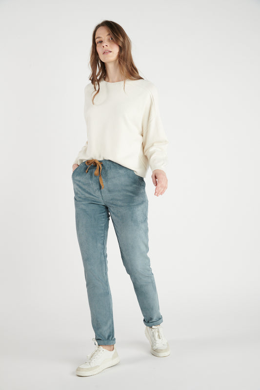 CHINO JOGGING VELOURS SCOTT BLEU CENDRE
