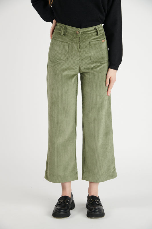 PANTALON 7/8 VELOURS DANEL KAKI