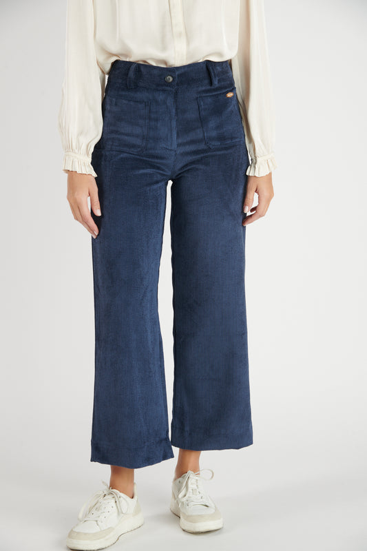 PANTALON 7/8 VELOURS DANEL MARINE