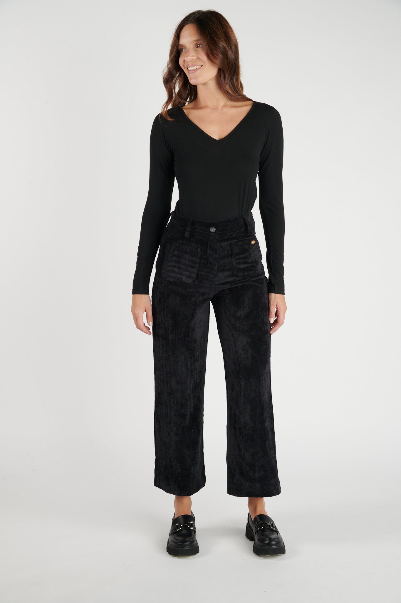 PANTALON 7/8 VELOURS DANEL NOIR