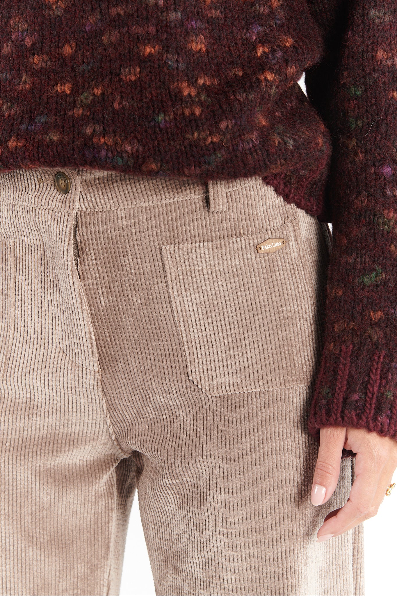 PANTALON 7/8 VELOURS DANEL TAUPE